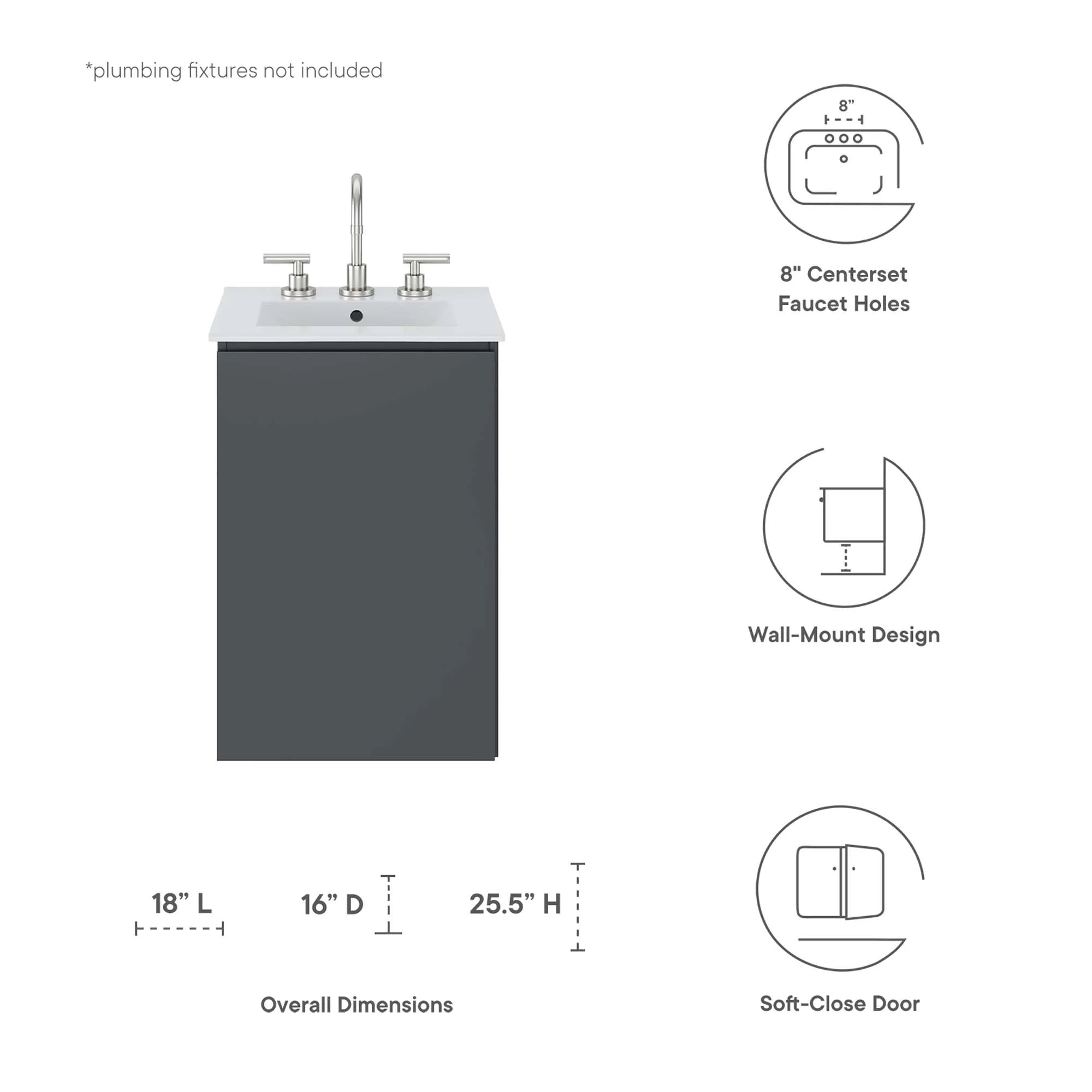 Bryn Wall-Mount Bathroom Vanity Basin Included