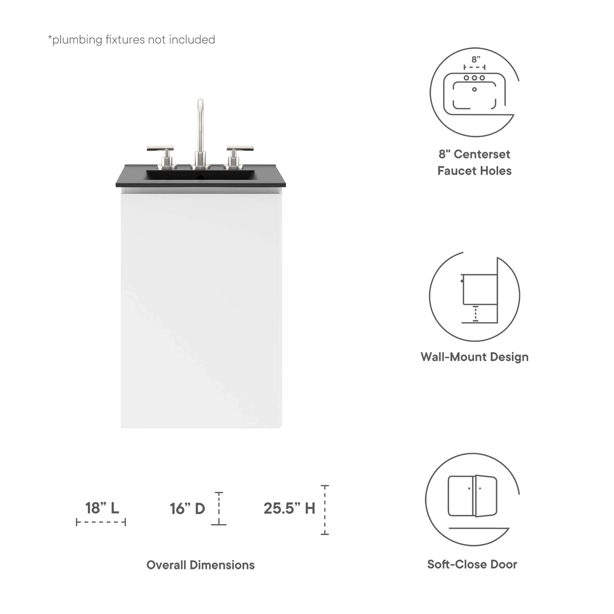 Bryn Wall-Mount Bathroom Vanity Basin Included