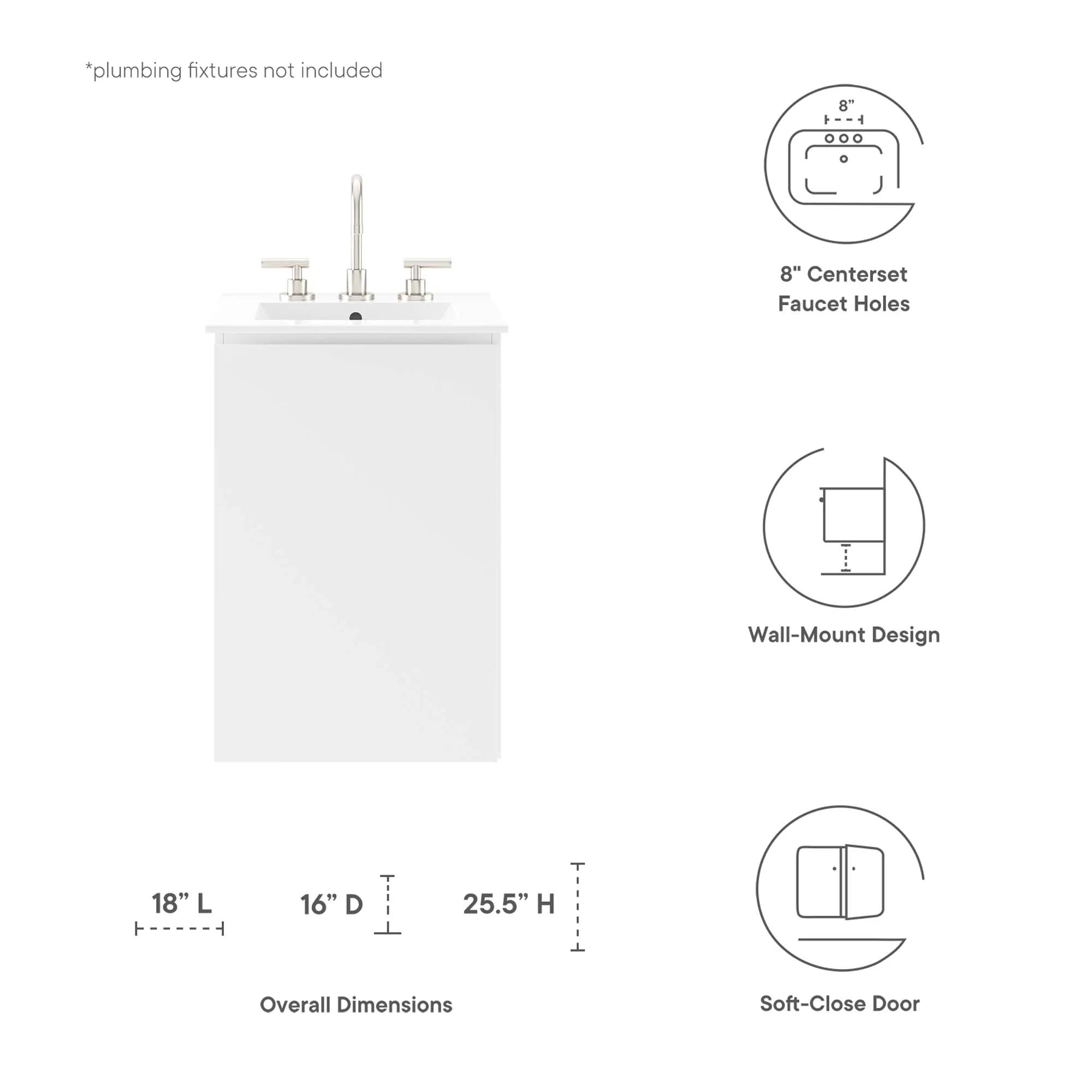 Bryn Wall-Mount Bathroom Vanity Basin Included