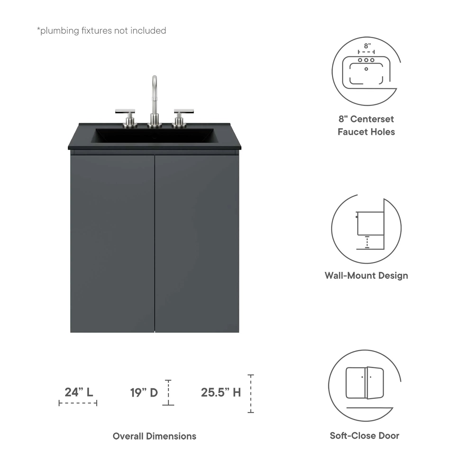 Bryn Wall-Mount Bathroom Vanity Basin Included