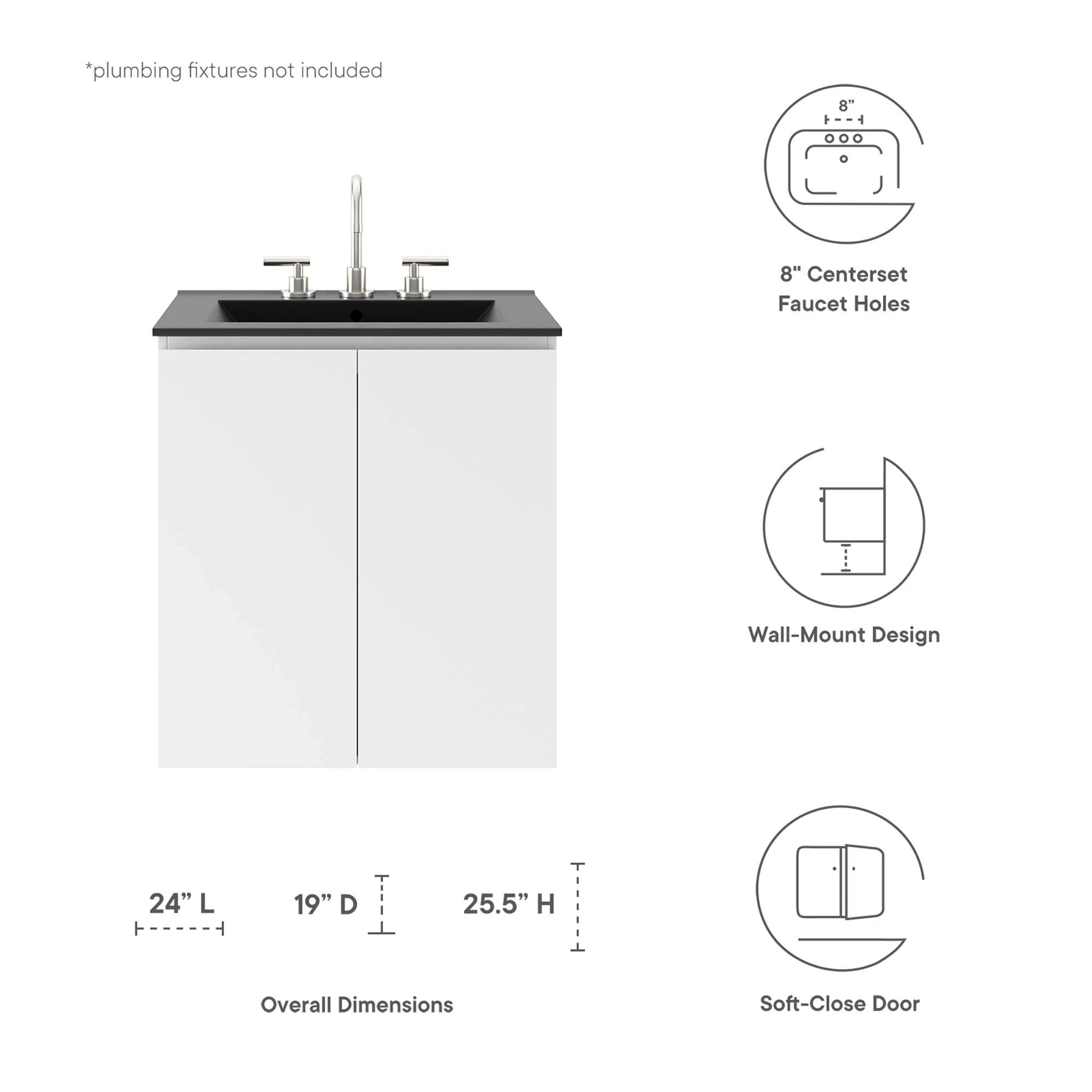 Bryn Wall-Mount Bathroom Vanity Basin Included