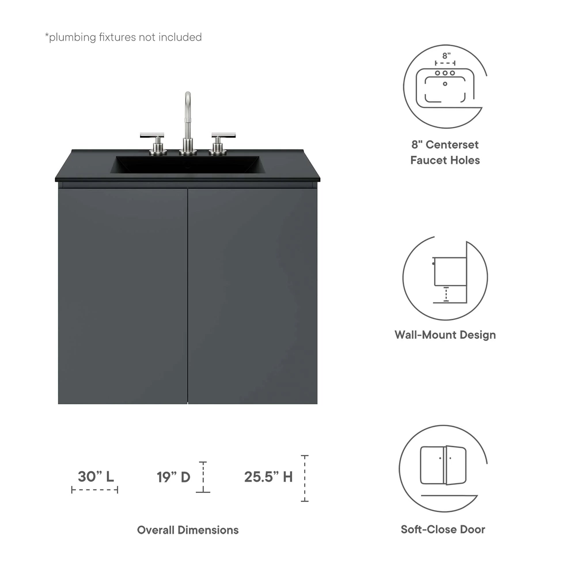 Bryn Wall-Mount Bathroom Vanity Basin Included