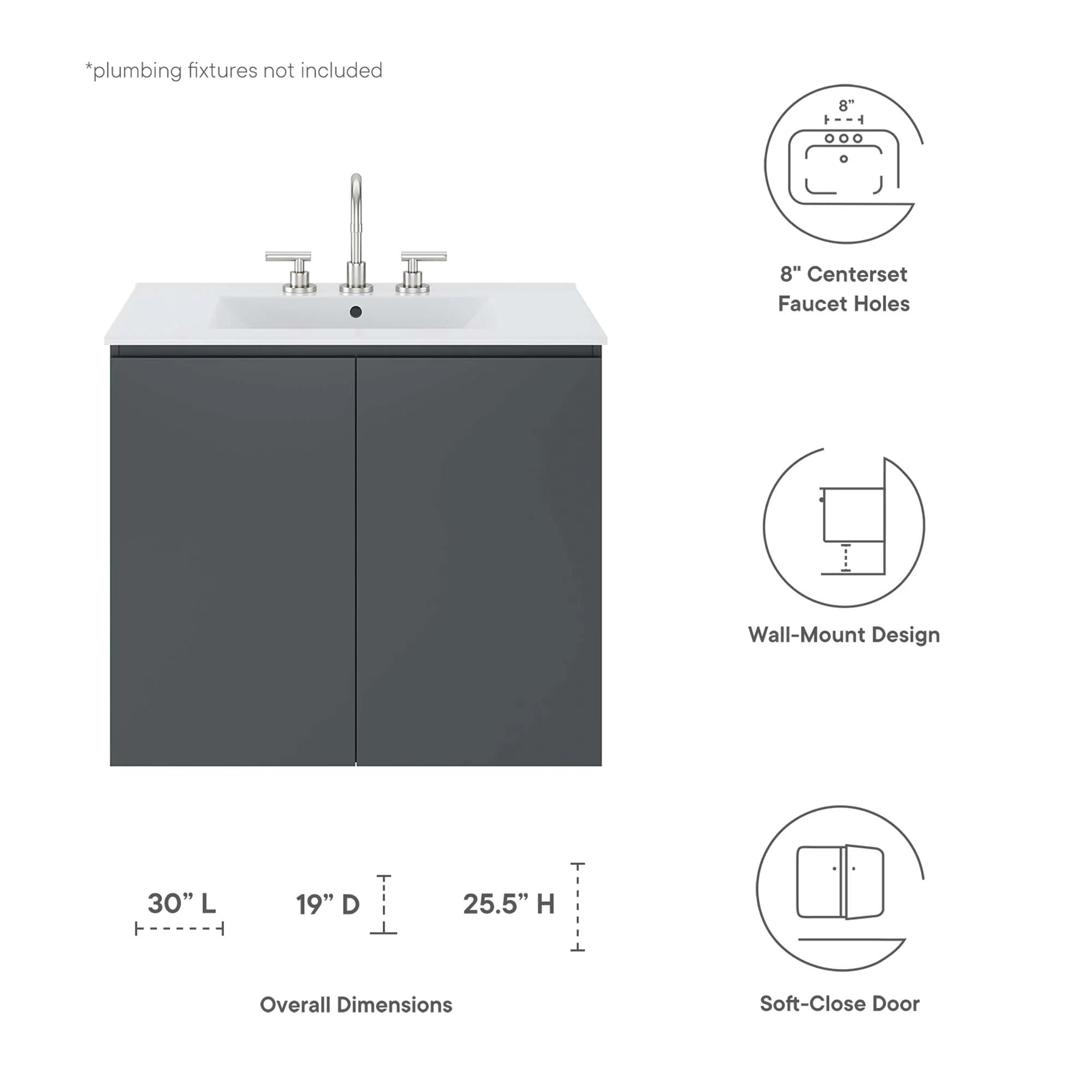 Bryn Wall-Mount Bathroom Vanity Basin Included