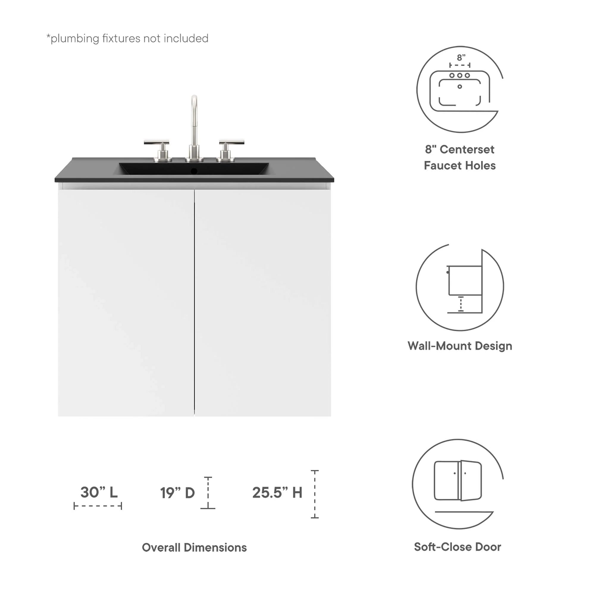 Bryn Wall-Mount Bathroom Vanity Basin Included