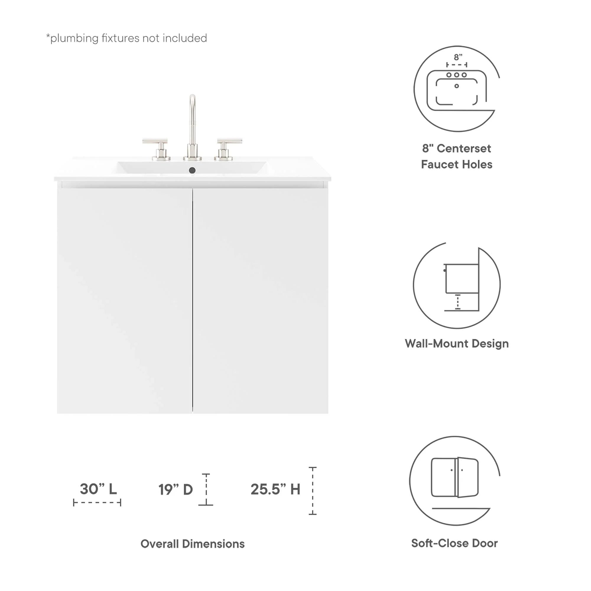 Bryn Wall-Mount Bathroom Vanity Basin Included