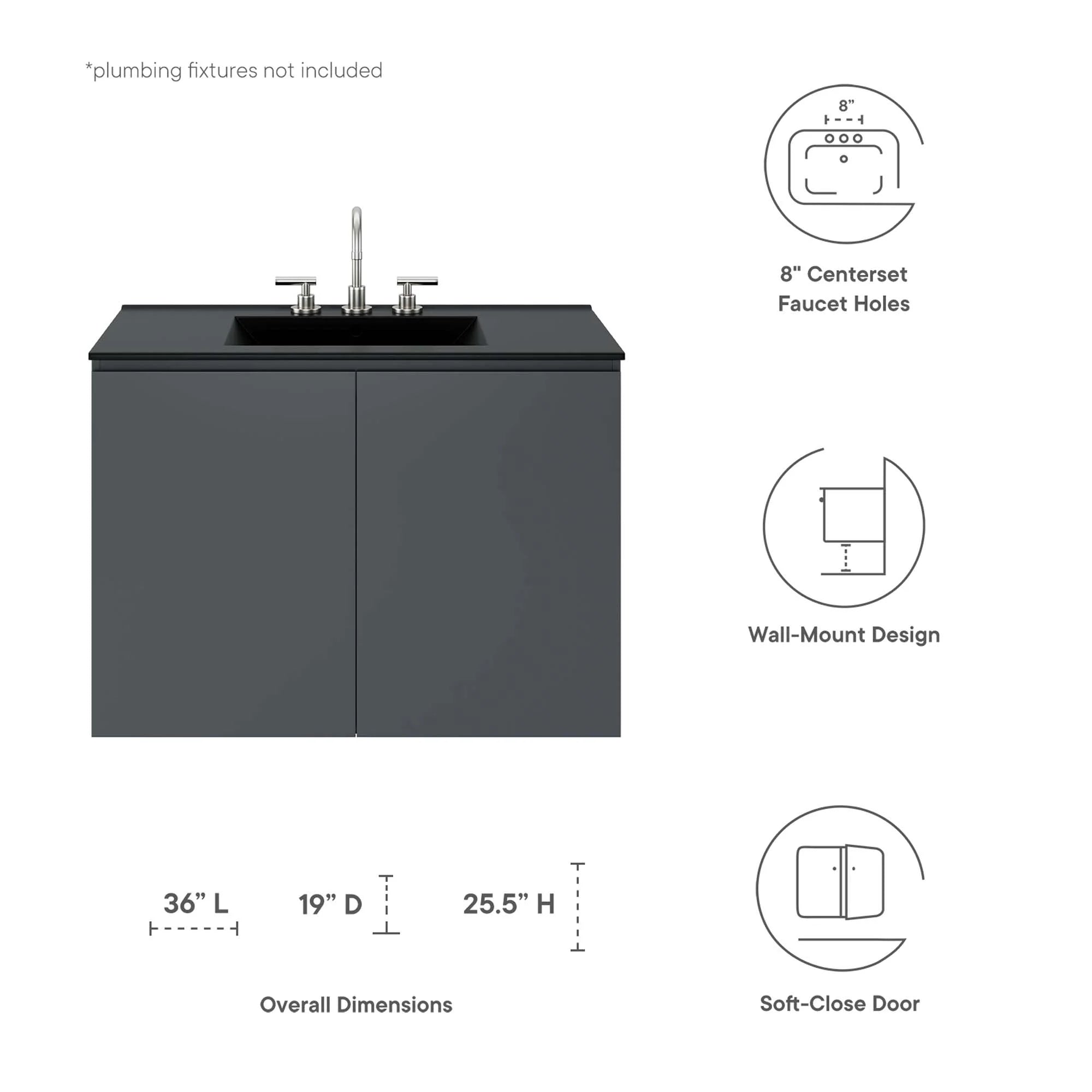 Bryn Wall-Mount Bathroom Vanity Basin Included