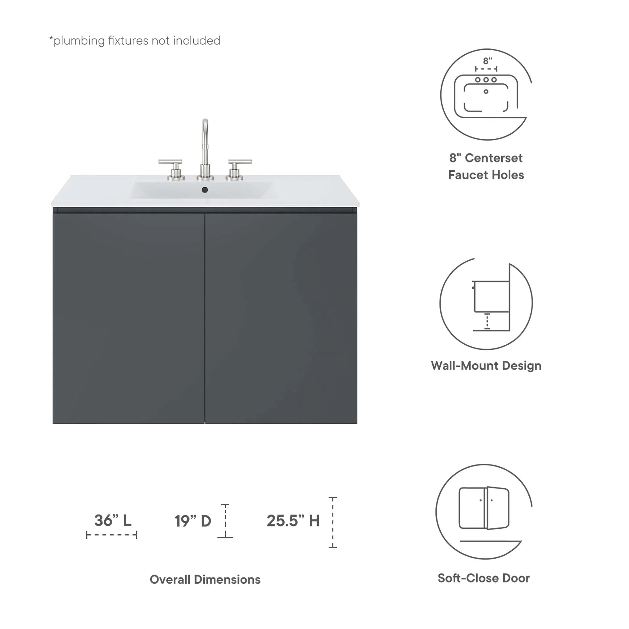 Bryn Wall-Mount Bathroom Vanity Basin Included