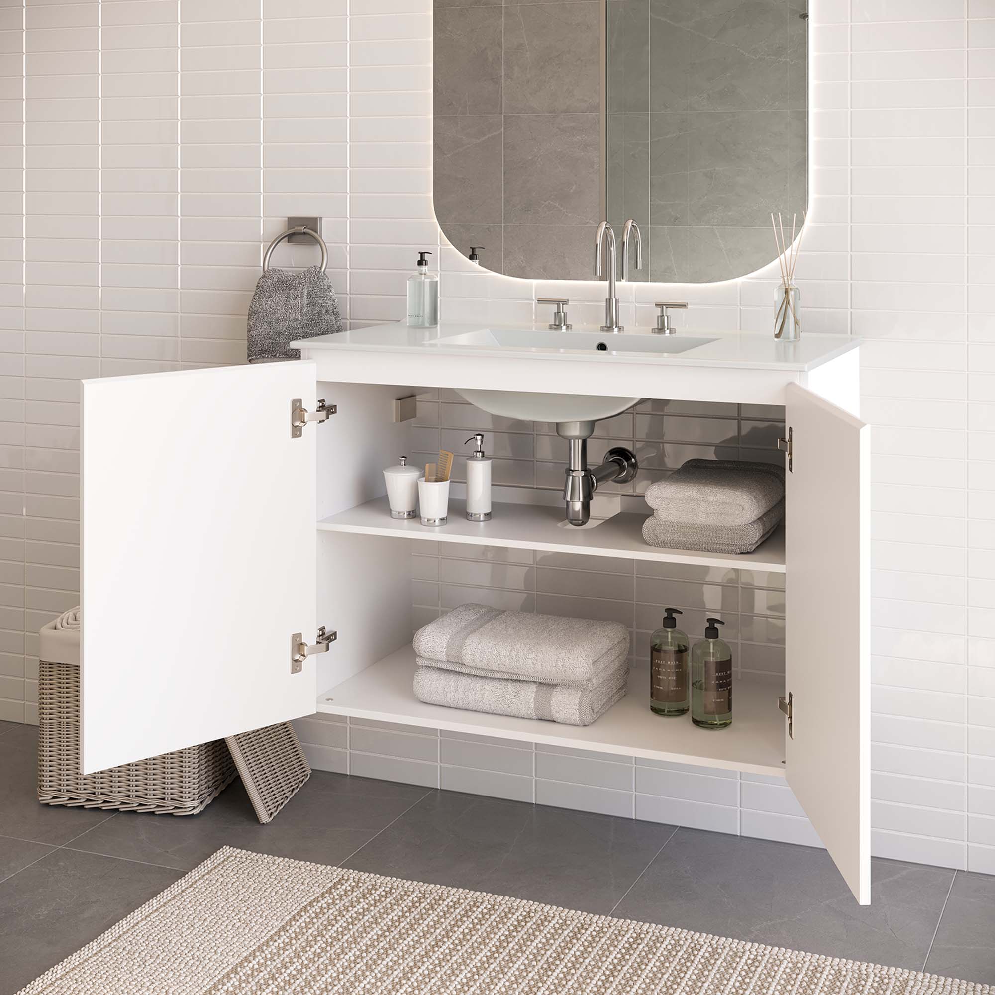 Bryn Wall-Mount Bathroom Vanity Basin Included