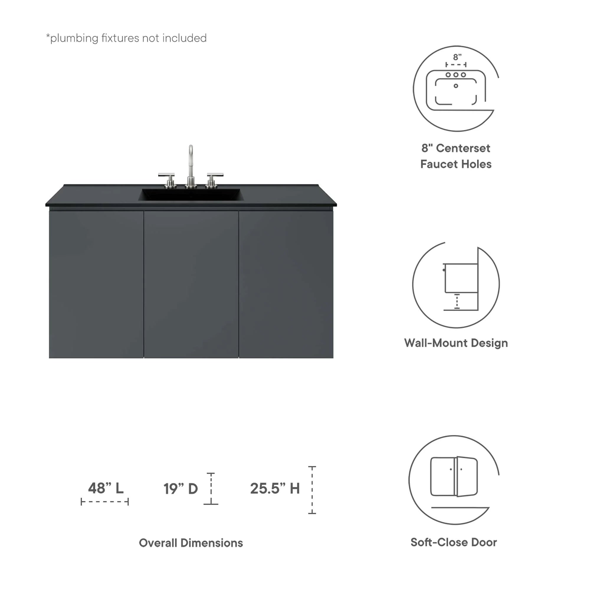 Bryn Wall-Mount Bathroom Vanity Basin Included