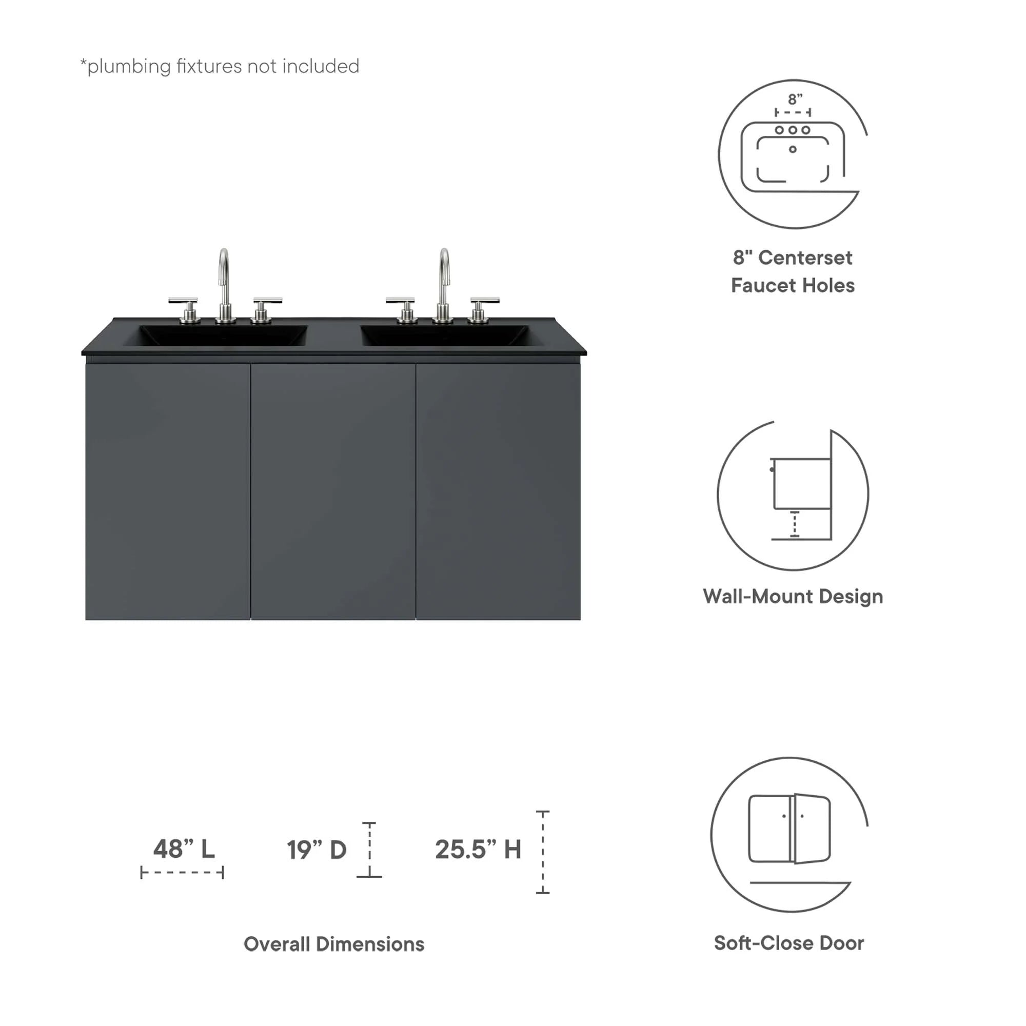 Bryn Wall-Mount Bathroom Vanity Basin Included