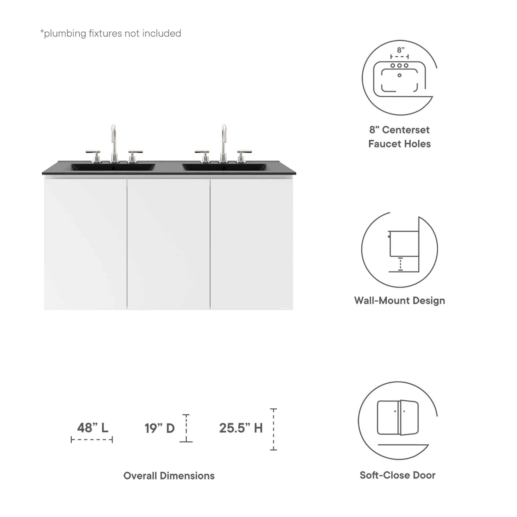 Bryn Wall-Mount Bathroom Vanity Basin Included