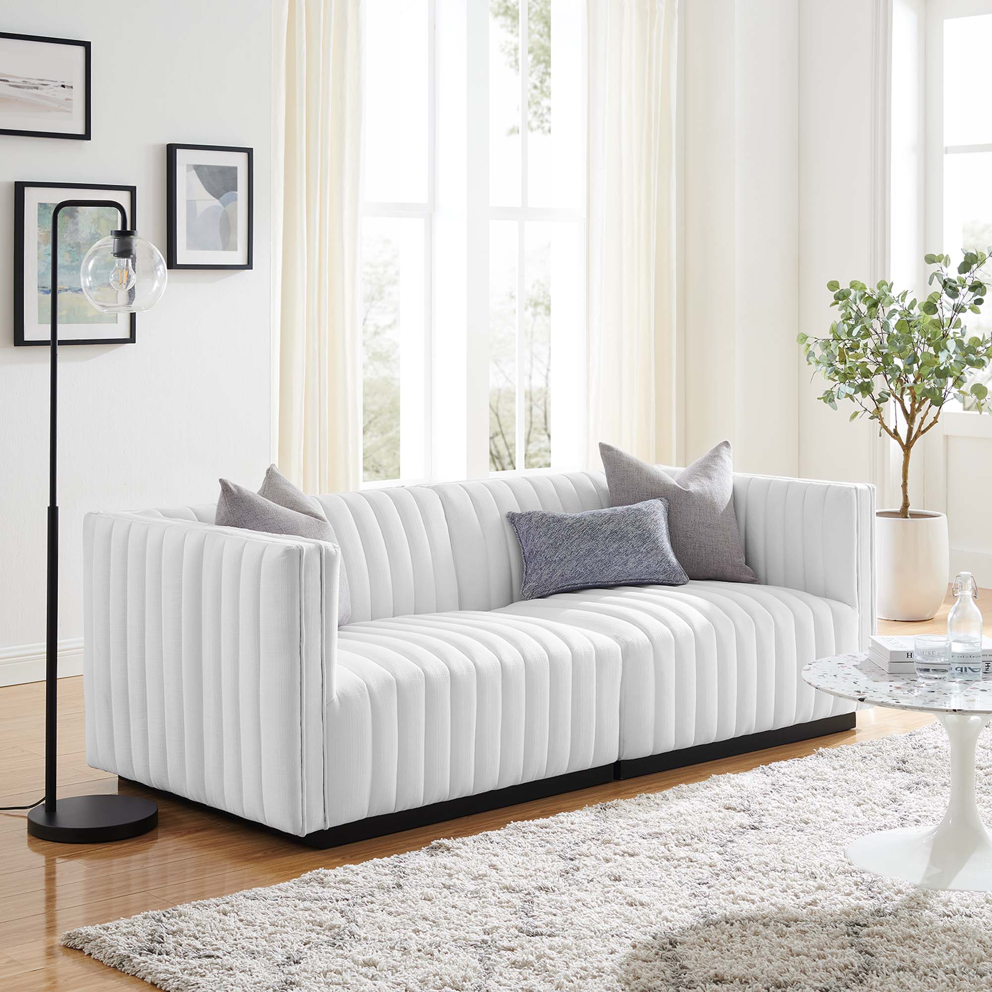 Chaise sans accoudoirs rembourrée en duvet Commix