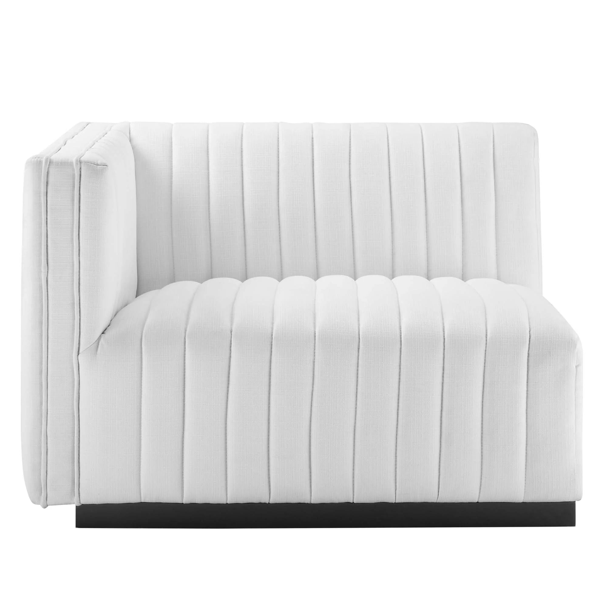 Conjure Channel Tufted Upholstered Fabric Loveseat