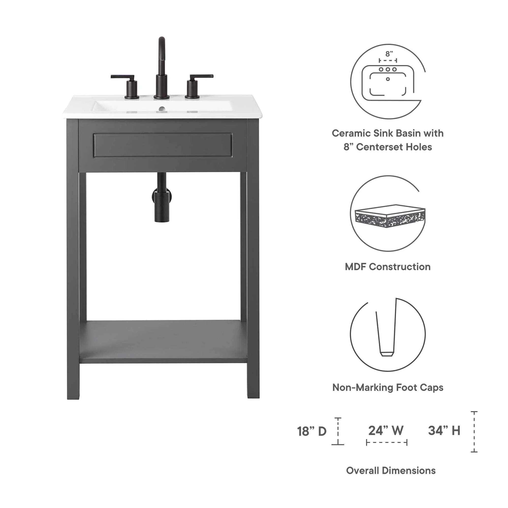 Altura Bathroom Vanity Basin Included