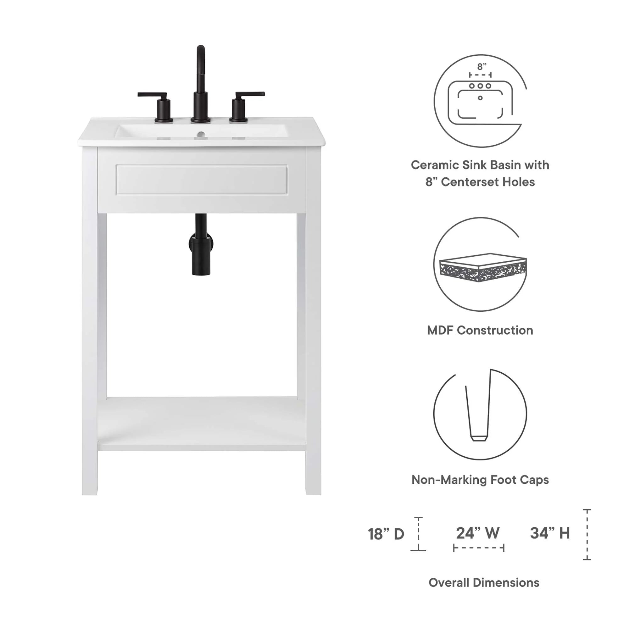 Altura Bathroom Vanity Basin Included