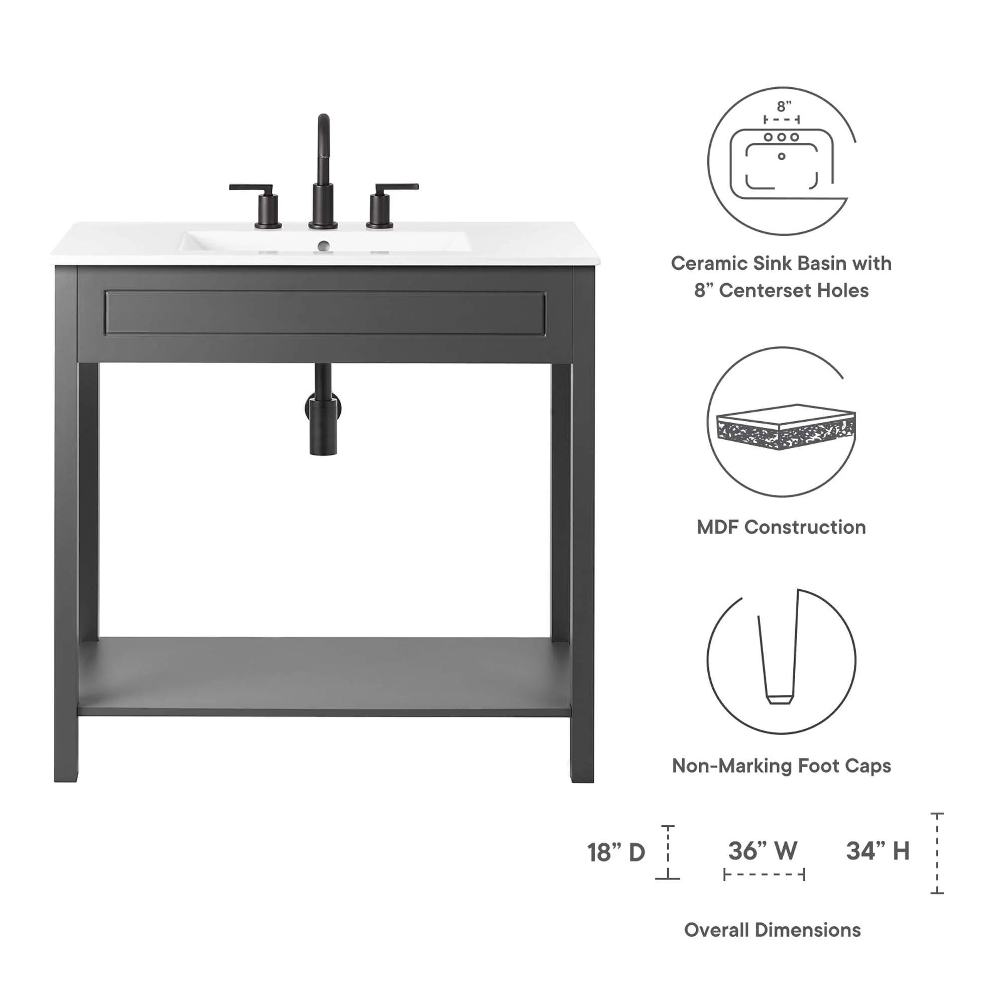 Altura Bathroom Vanity Basin Included