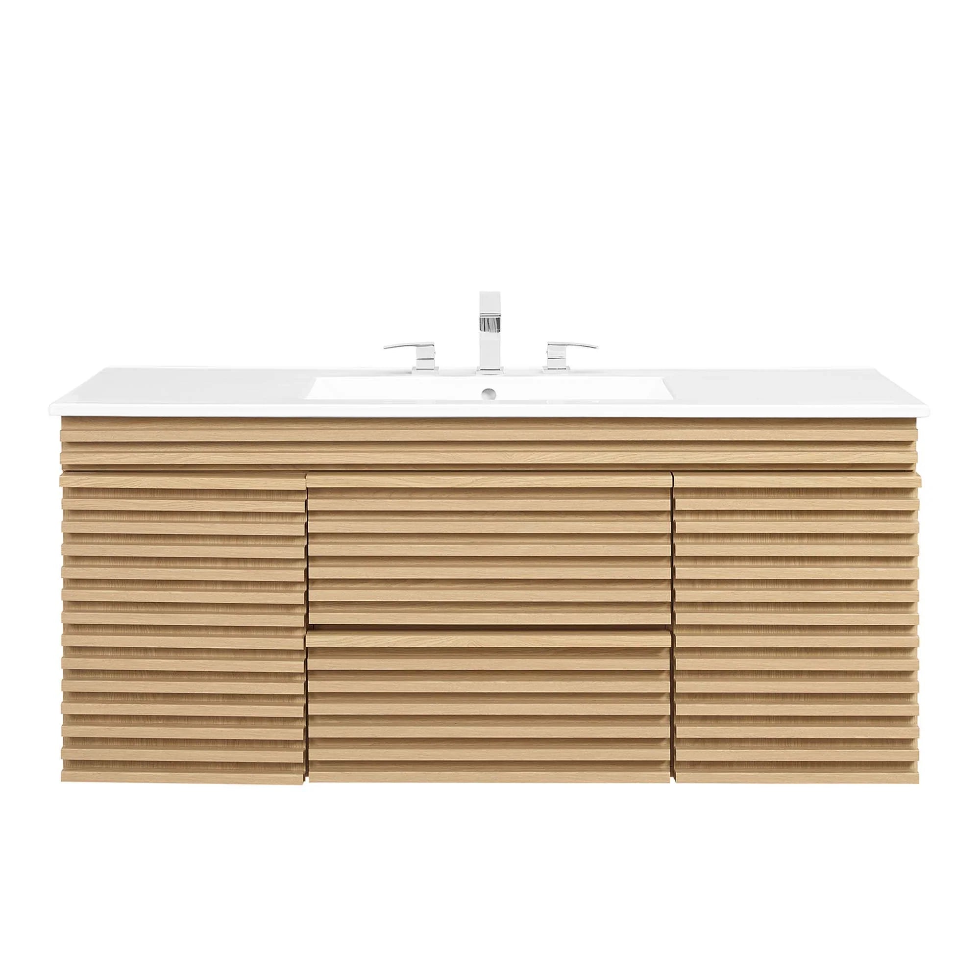 Meuble-lavabo mural pour salle de bain avec lavabo inclus