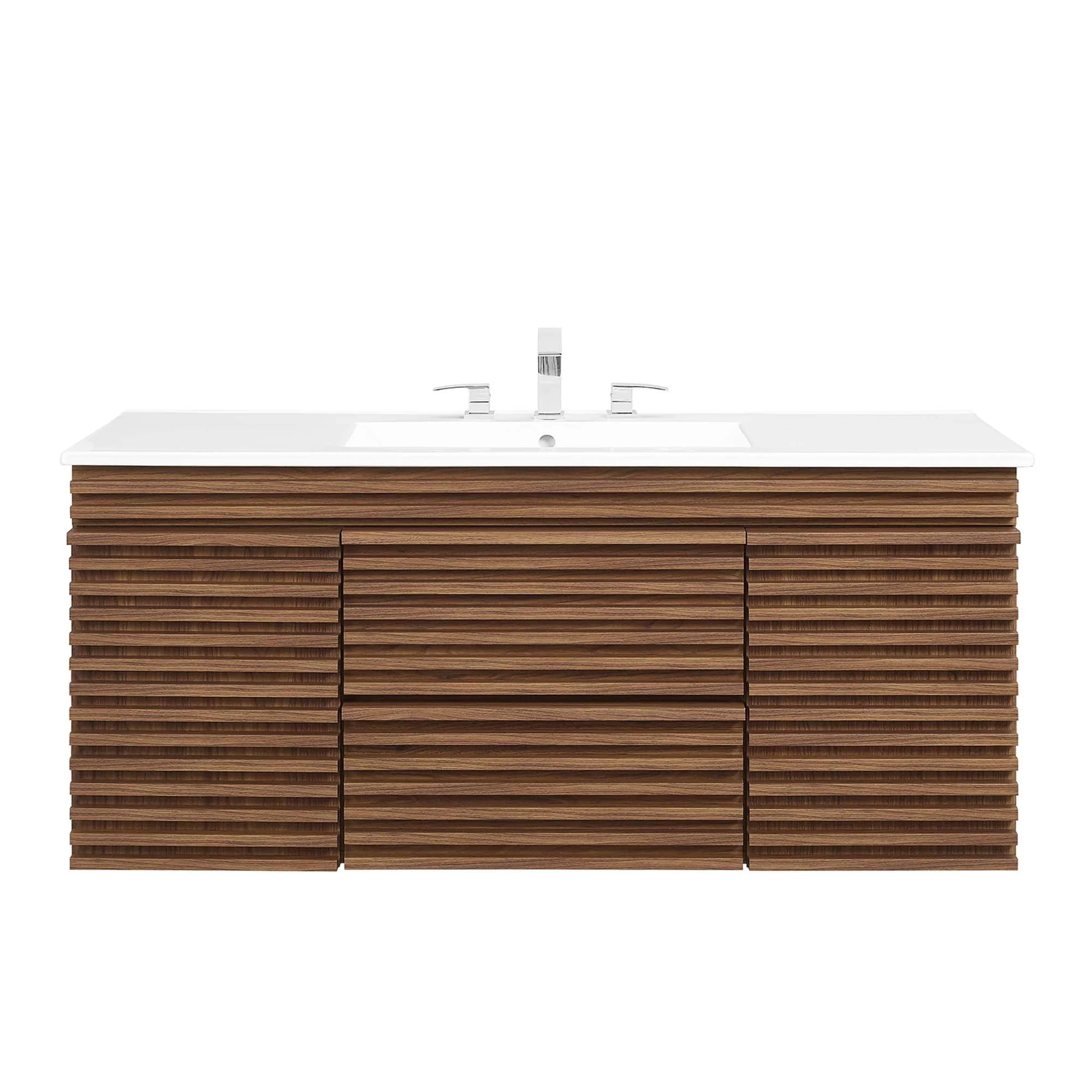 Meuble-lavabo mural pour salle de bain avec lavabo inclus