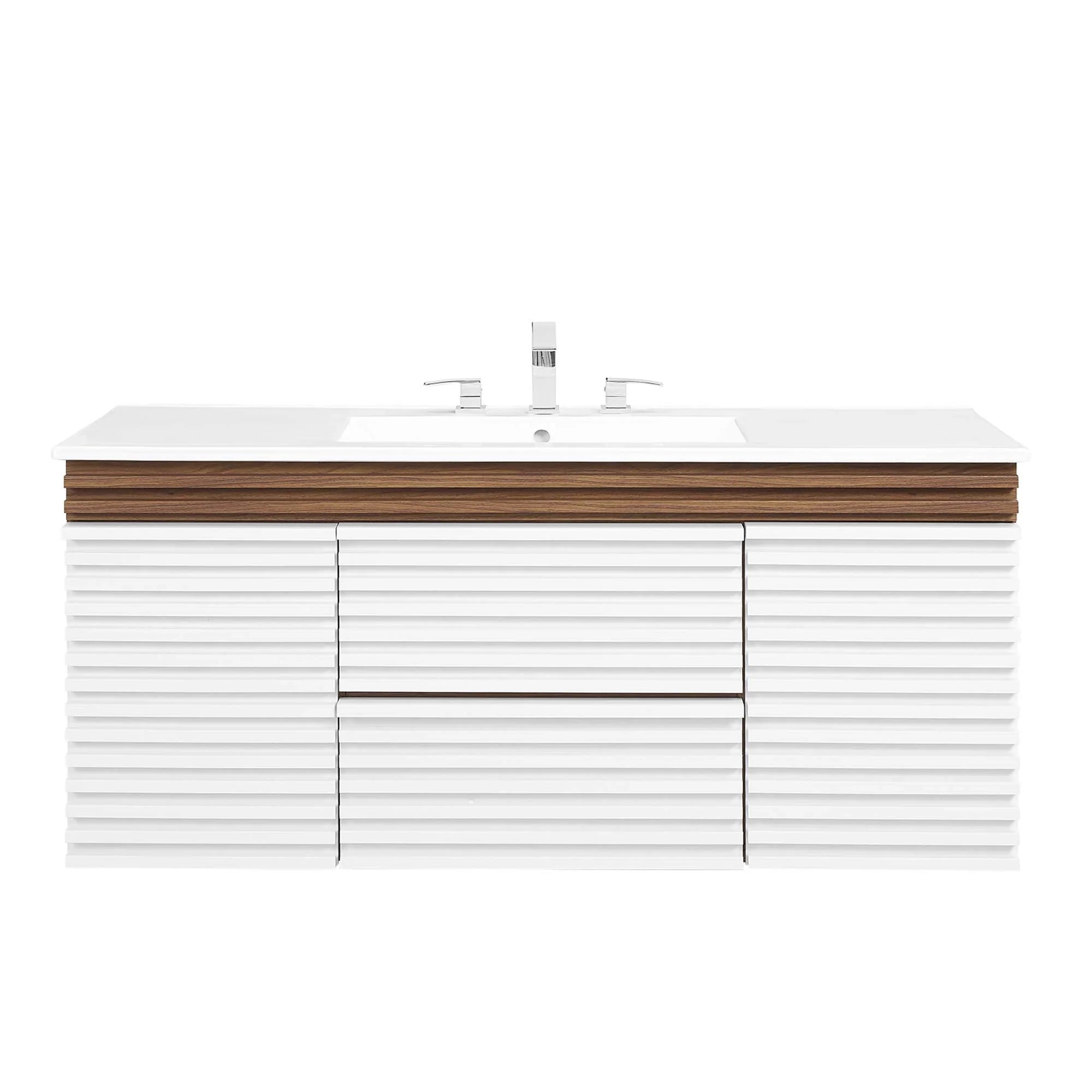 Meuble-lavabo mural pour salle de bain avec lavabo inclus