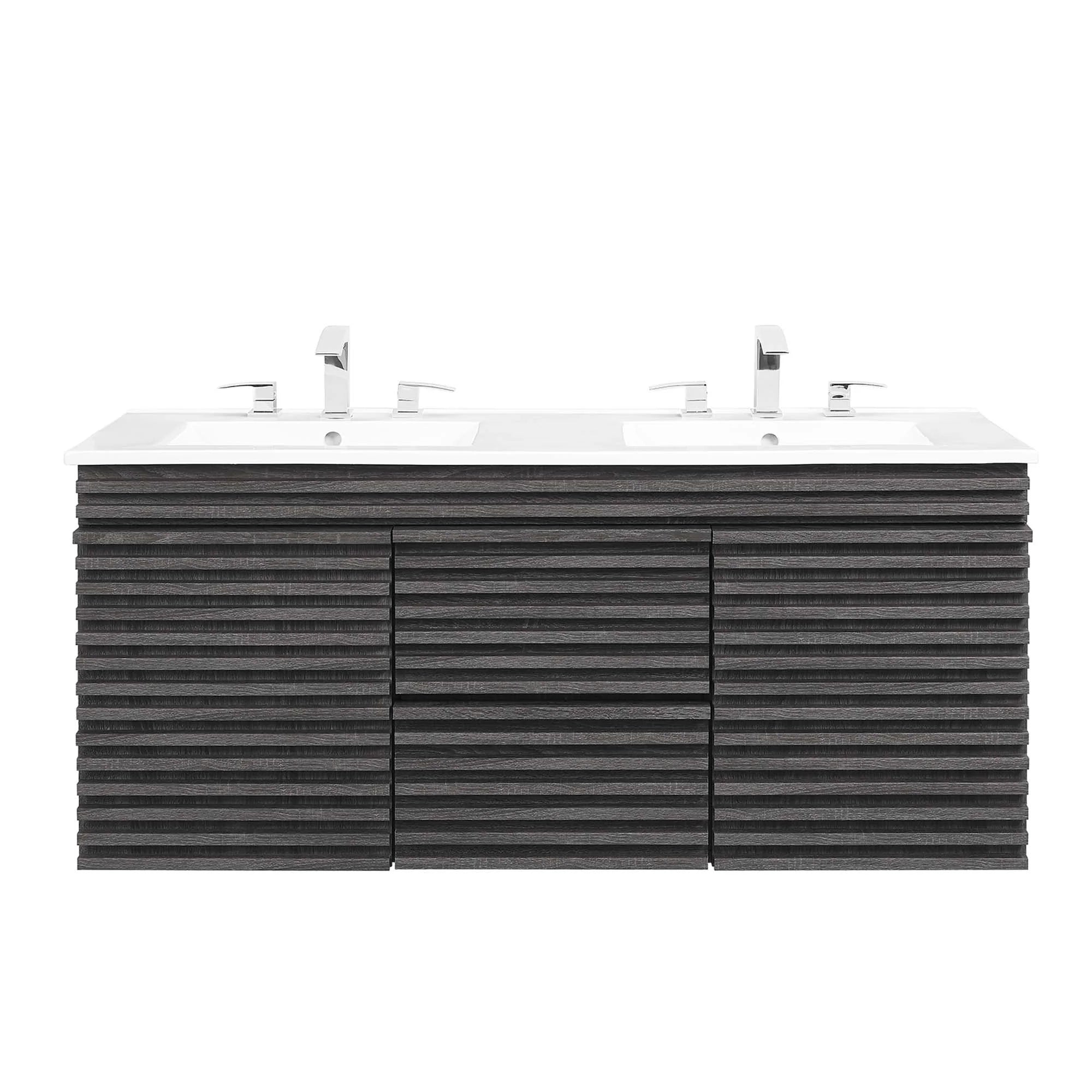 Meuble-lavabo mural pour salle de bain avec lavabo inclus