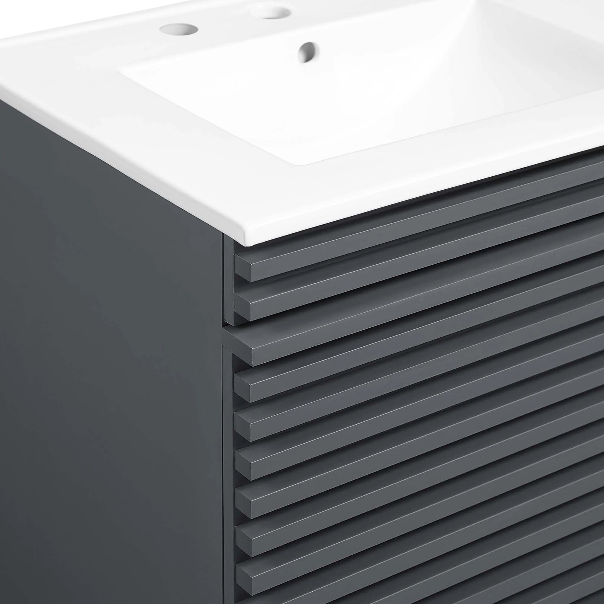 Meuble-lavabo mural pour salle de bain avec lavabo inclus