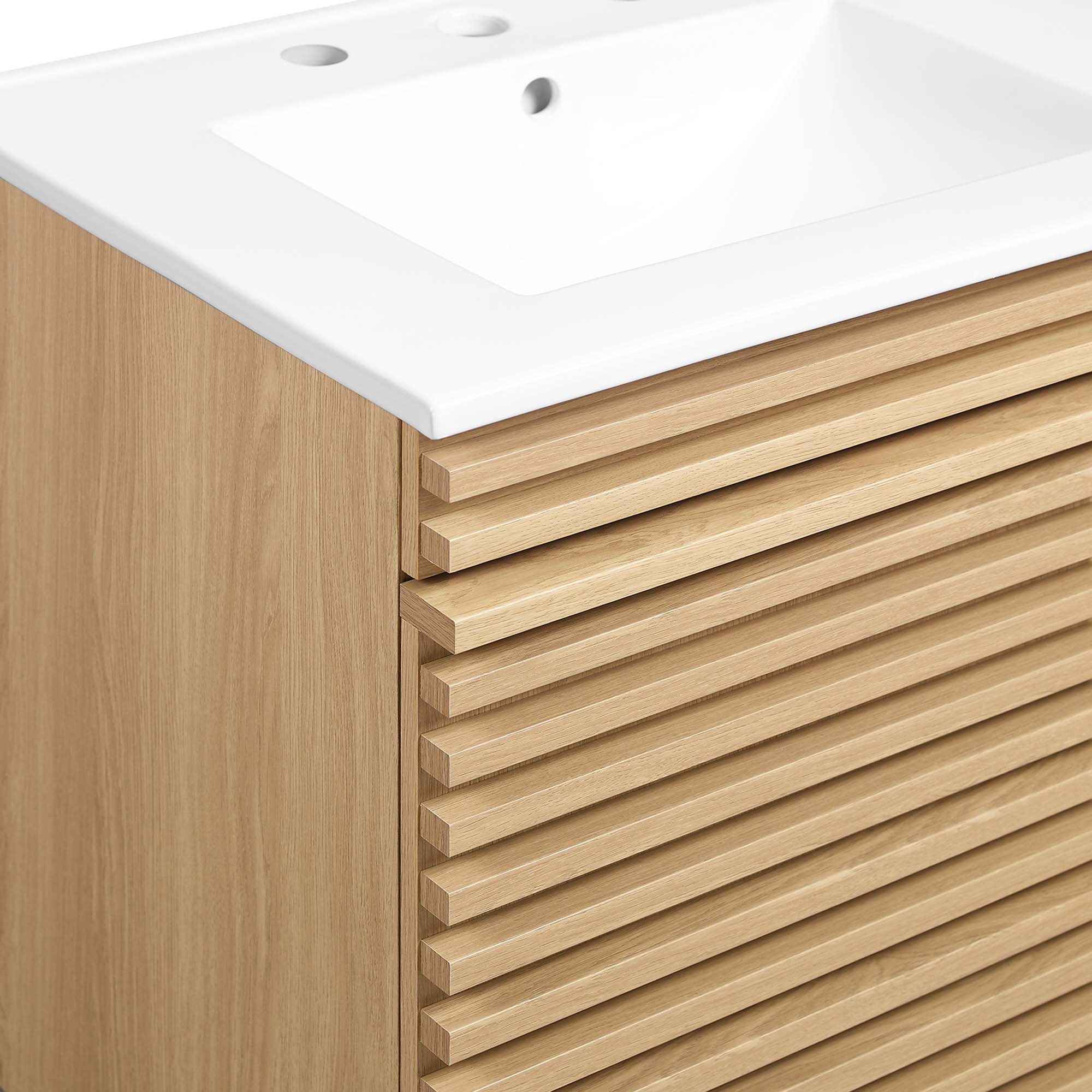 Meuble-lavabo mural pour salle de bain avec lavabo inclus