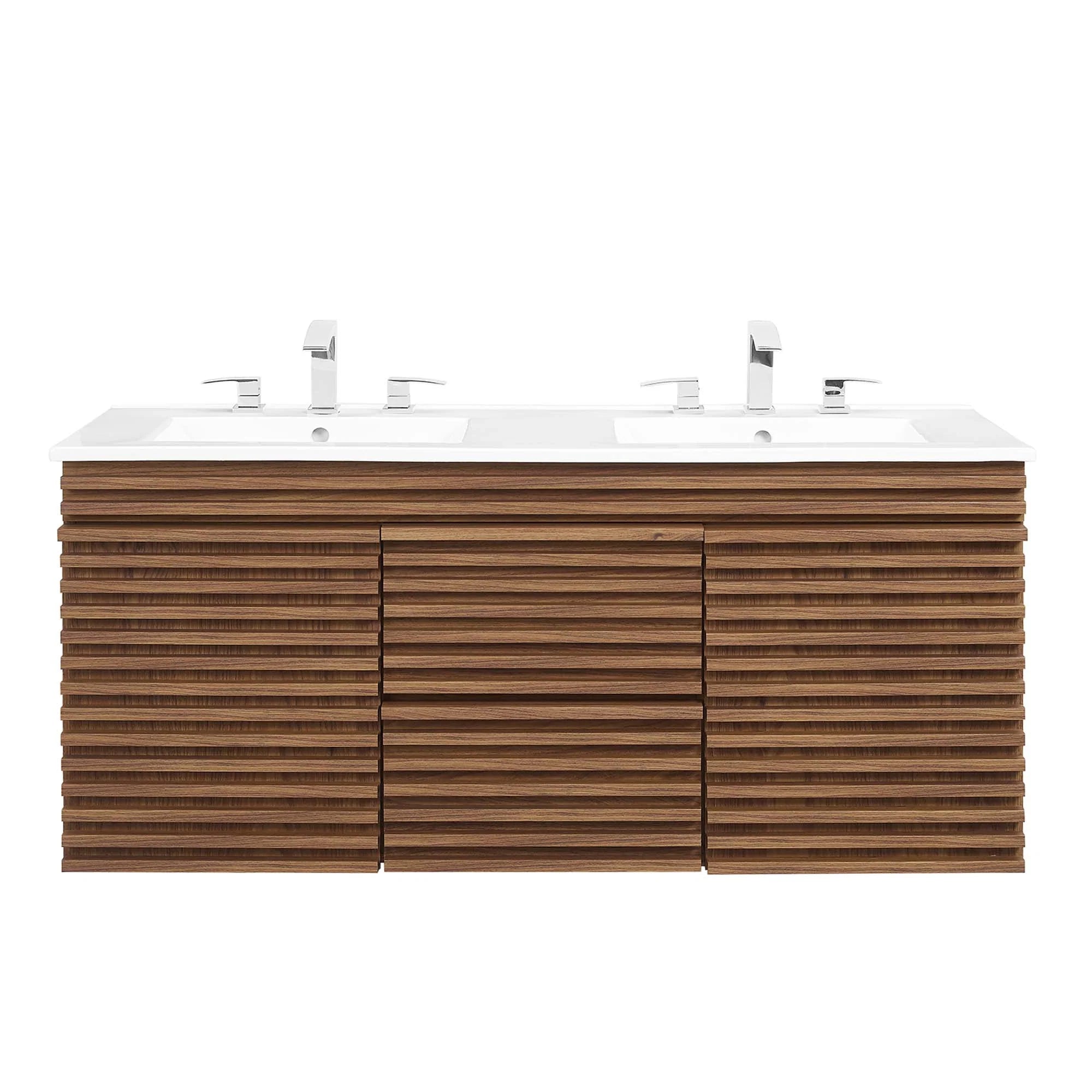 Meuble-lavabo mural pour salle de bain avec lavabo inclus