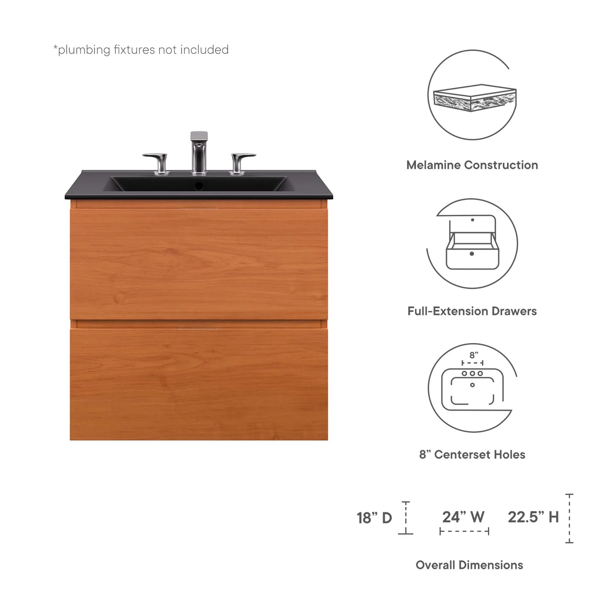 Scenic Wall-Mount Bathroom Vanity Basin Included