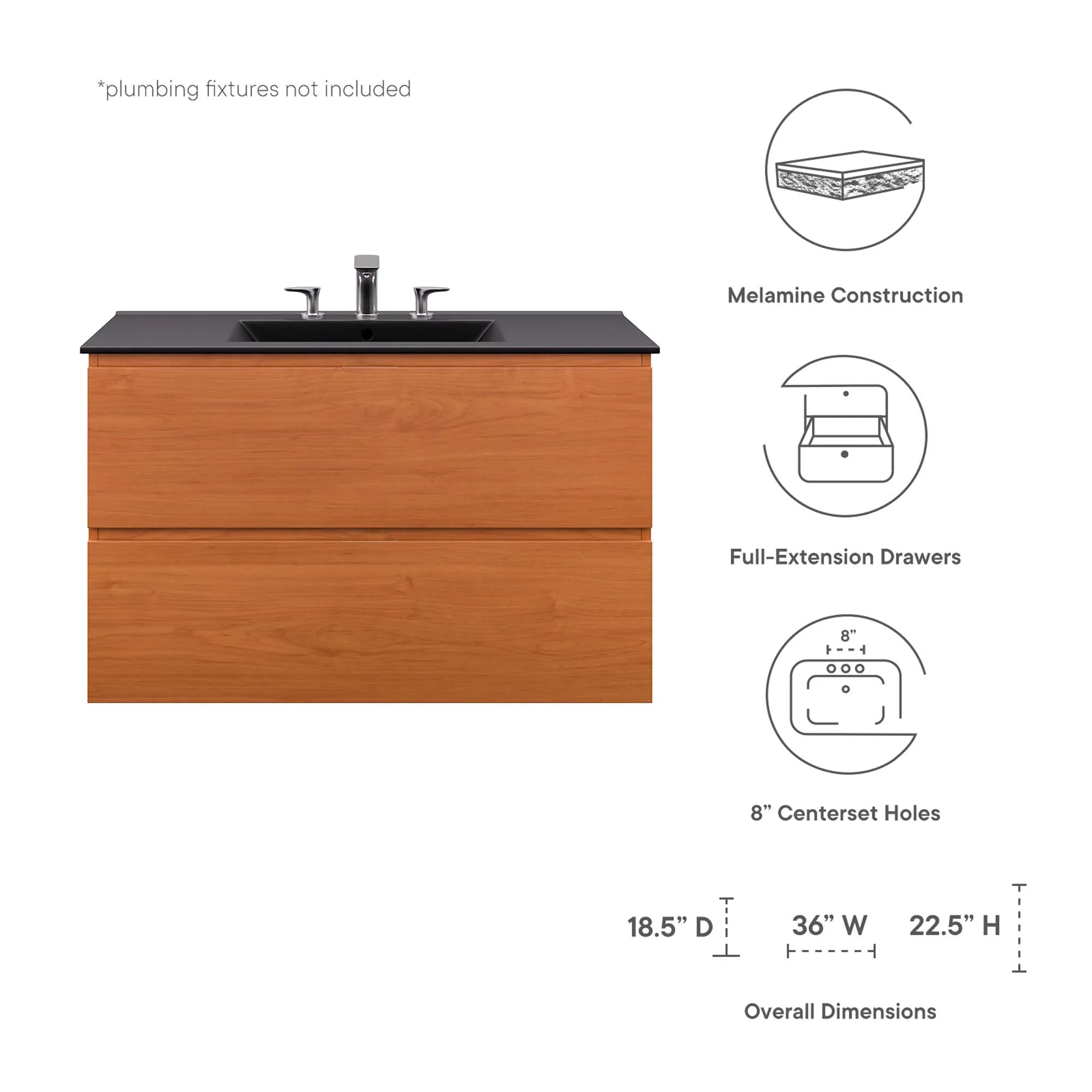 Scenic Wall-Mount Bathroom Vanity Basin Included