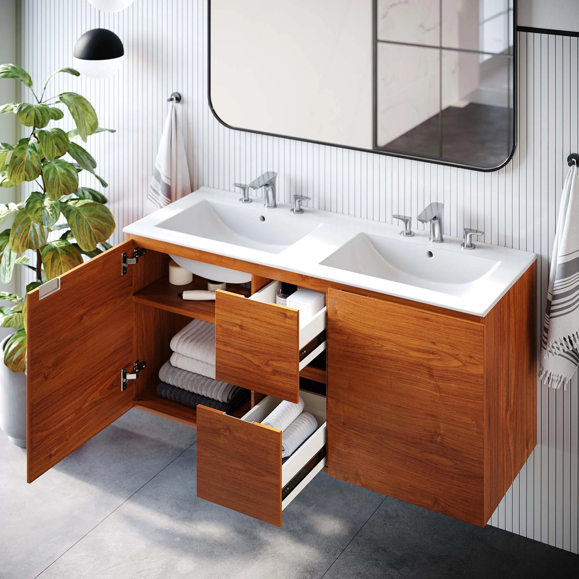 Scenic Wall-Mount Bathroom Vanity Basin Included