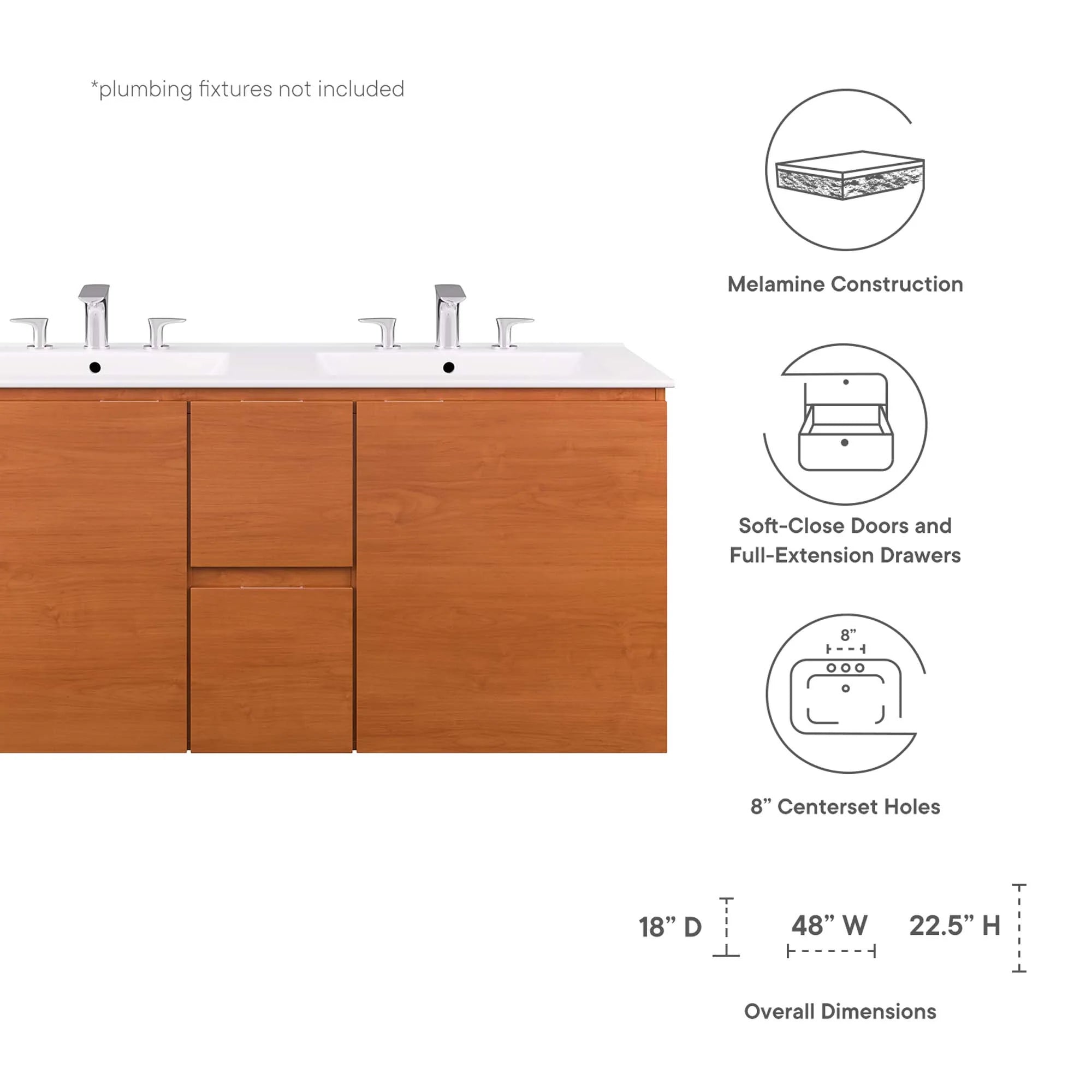 Scenic Wall-Mount Bathroom Vanity Basin Included