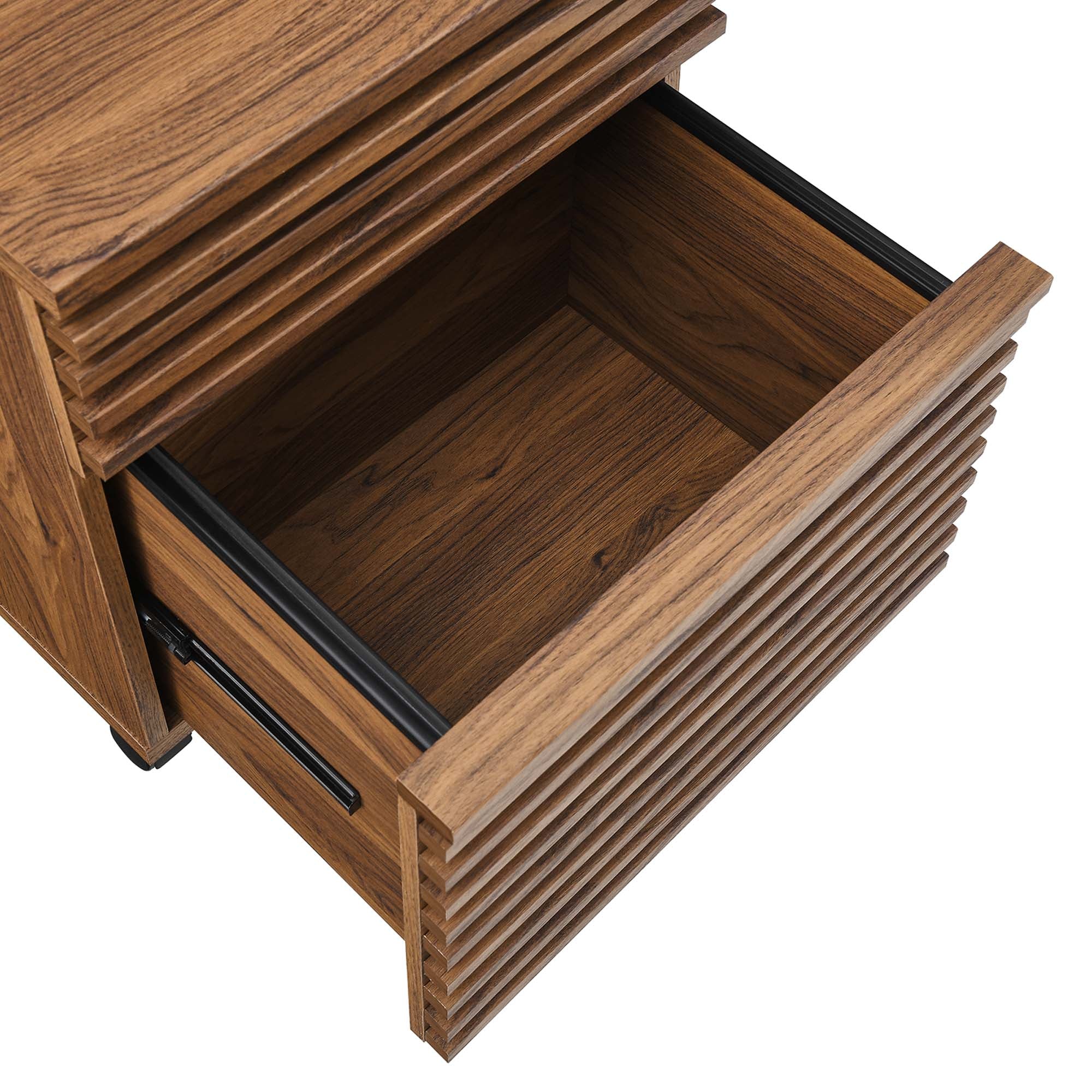 Render Wood Desk and File Cabinet Set