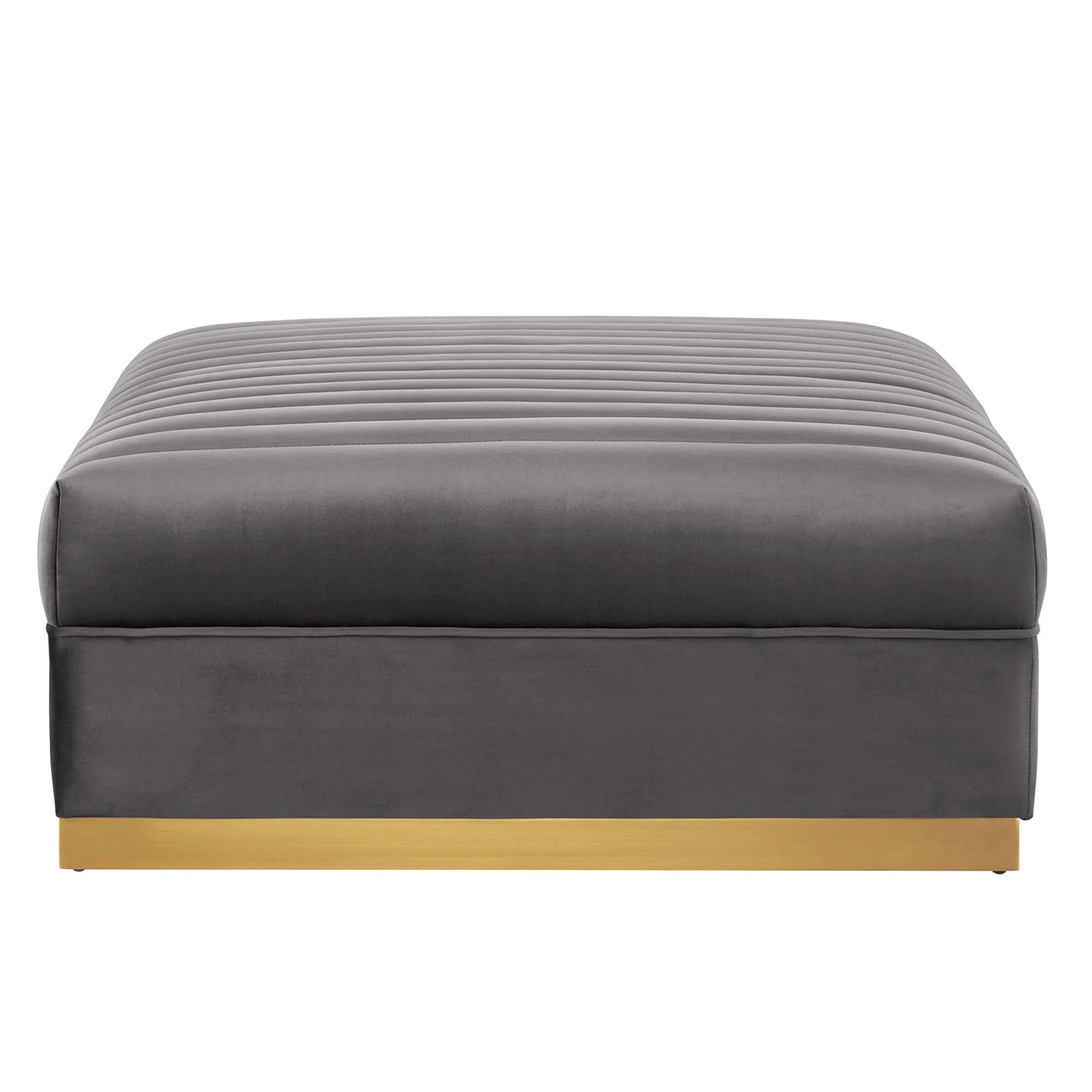 Sanguine 5-Piece Channel Tufted Performance Velvet Left-Facing Modular Sectional Sofa in Gray