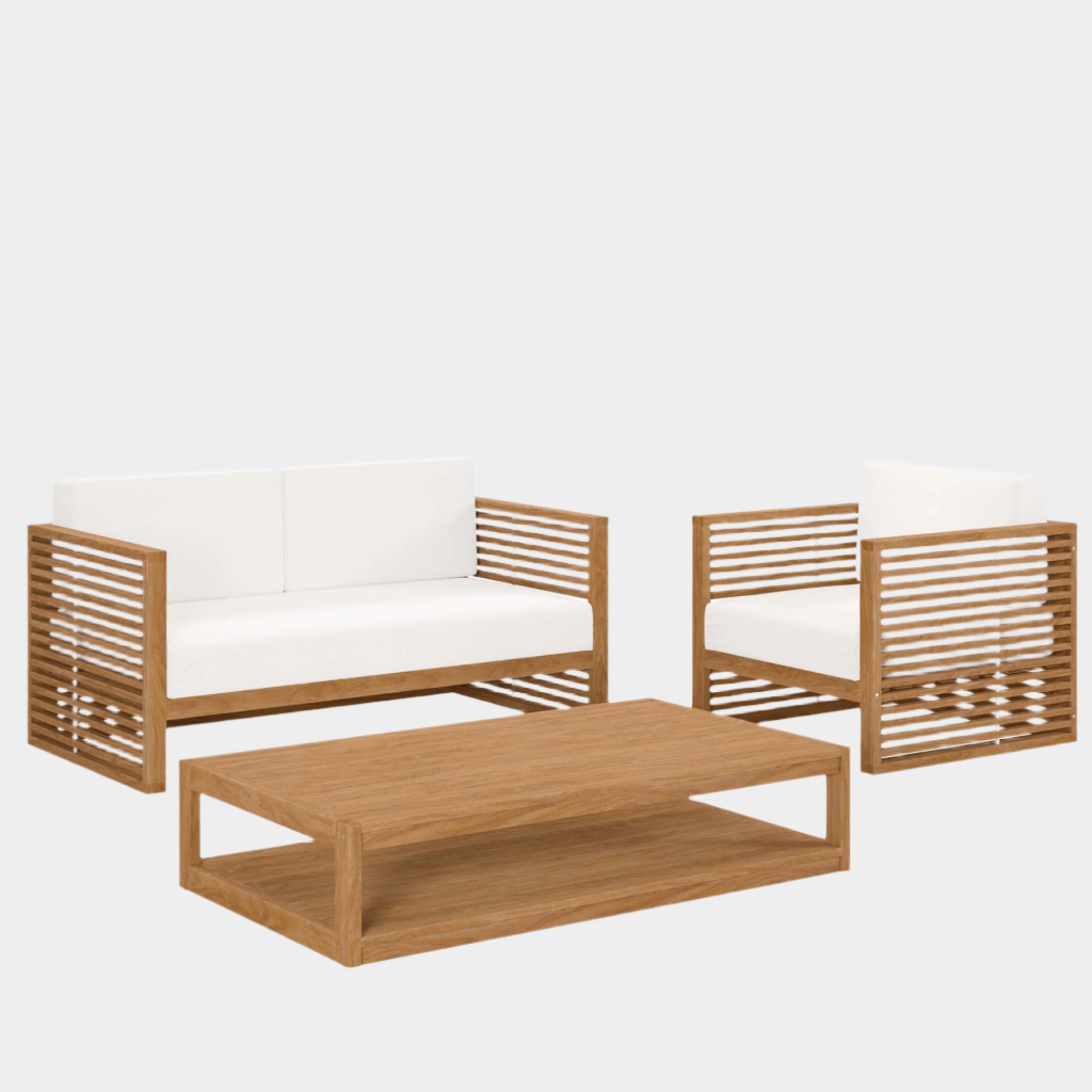 Carlsbad 3-Piece Teak Wood Outdoor Patio Set