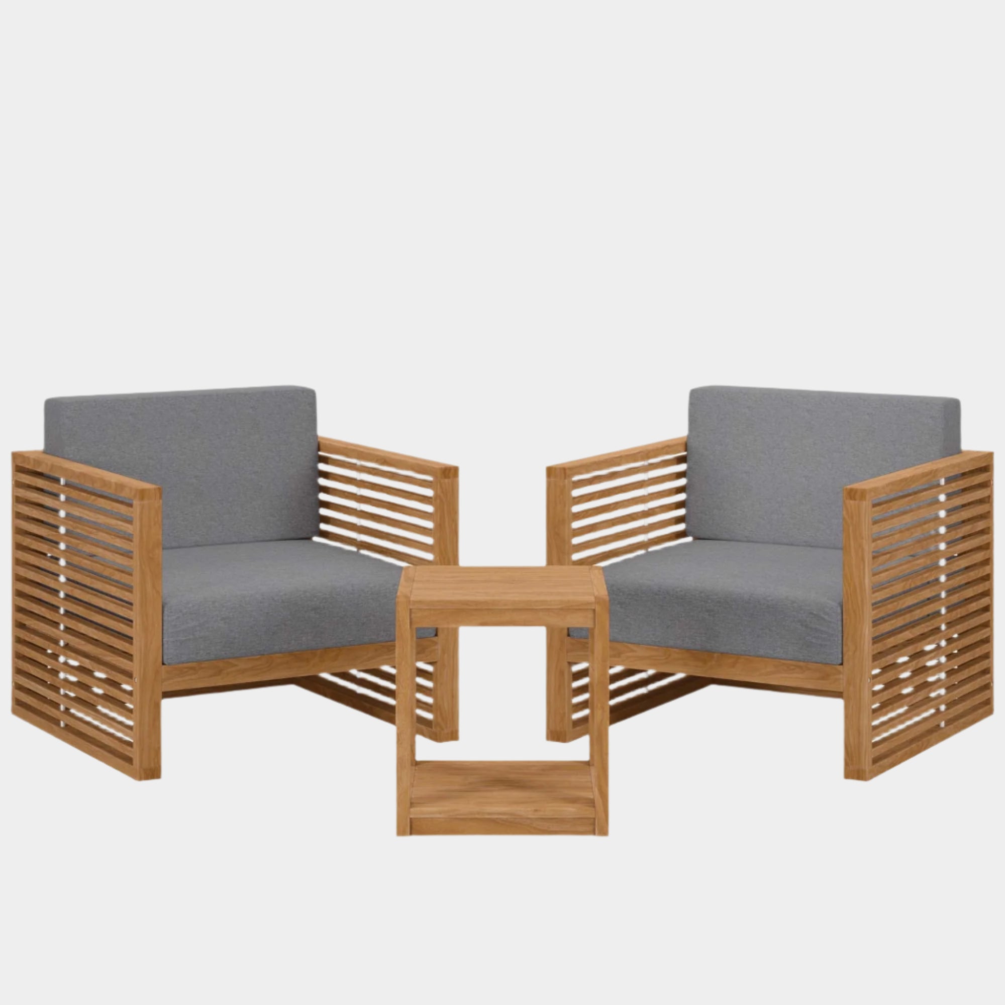 Carlsbad 3-Piece Teak Wood Outdoor Patio Set