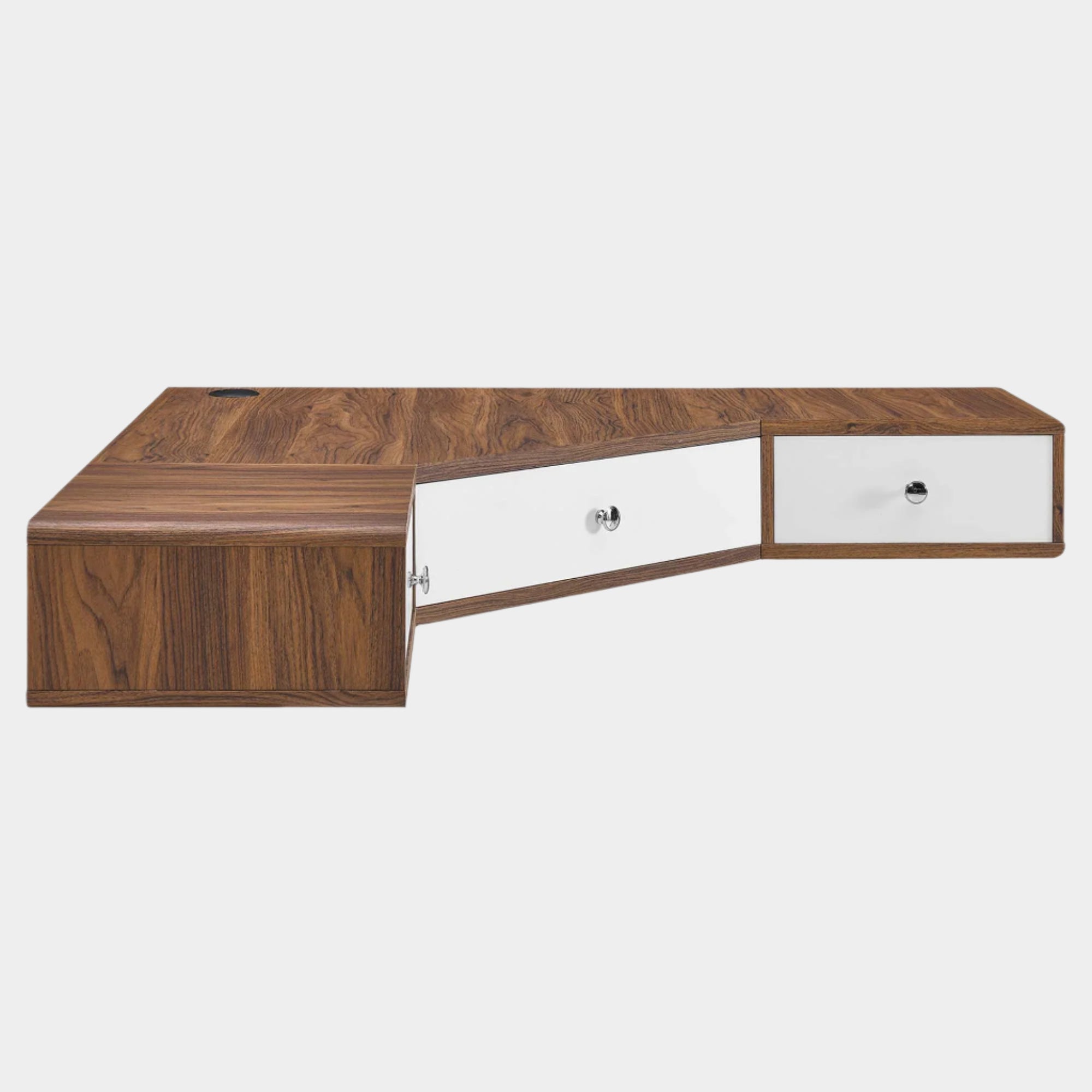 Transmit Wall Mount Corner Walnut Office Desk