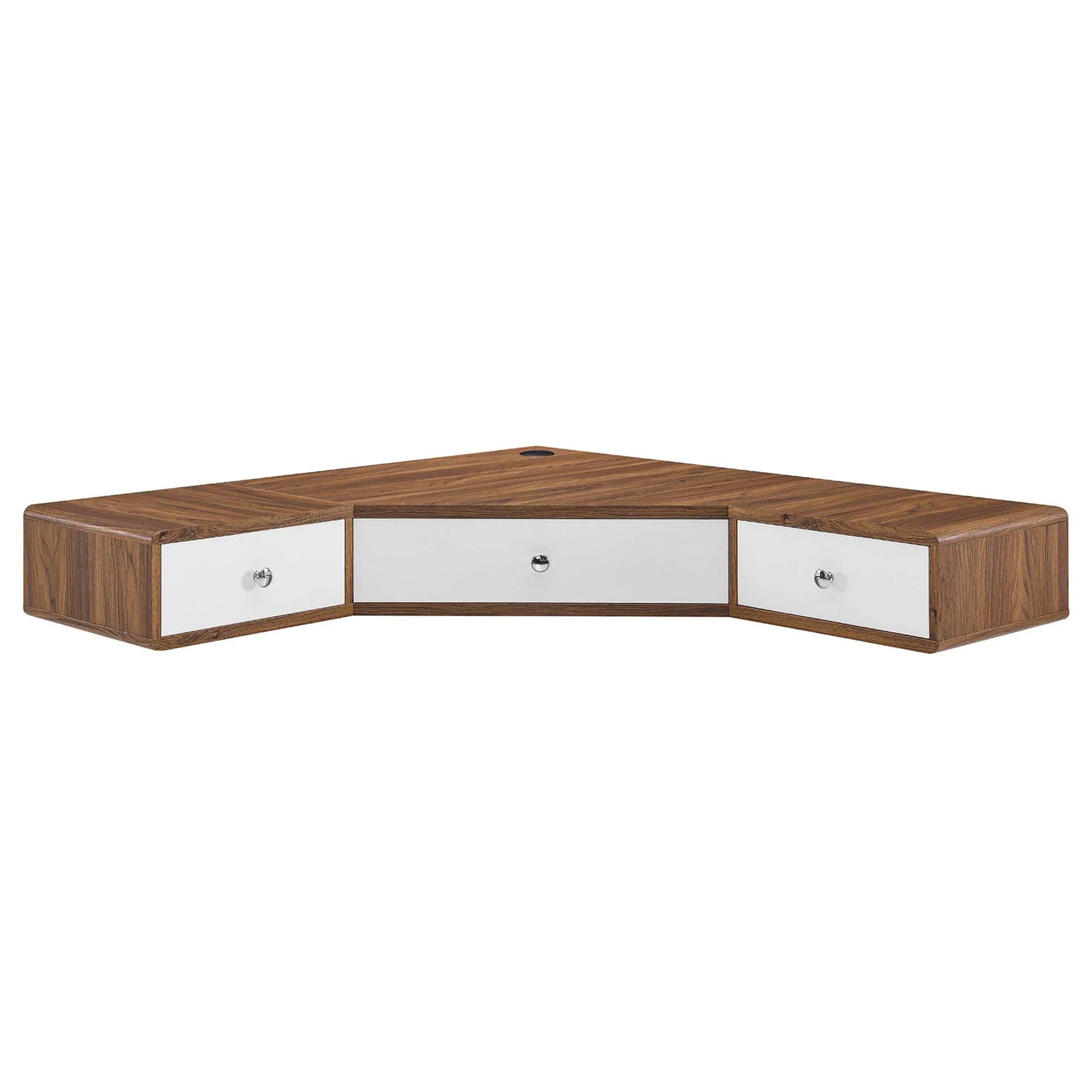 Transmit Wall Mount Corner Walnut Office Desk