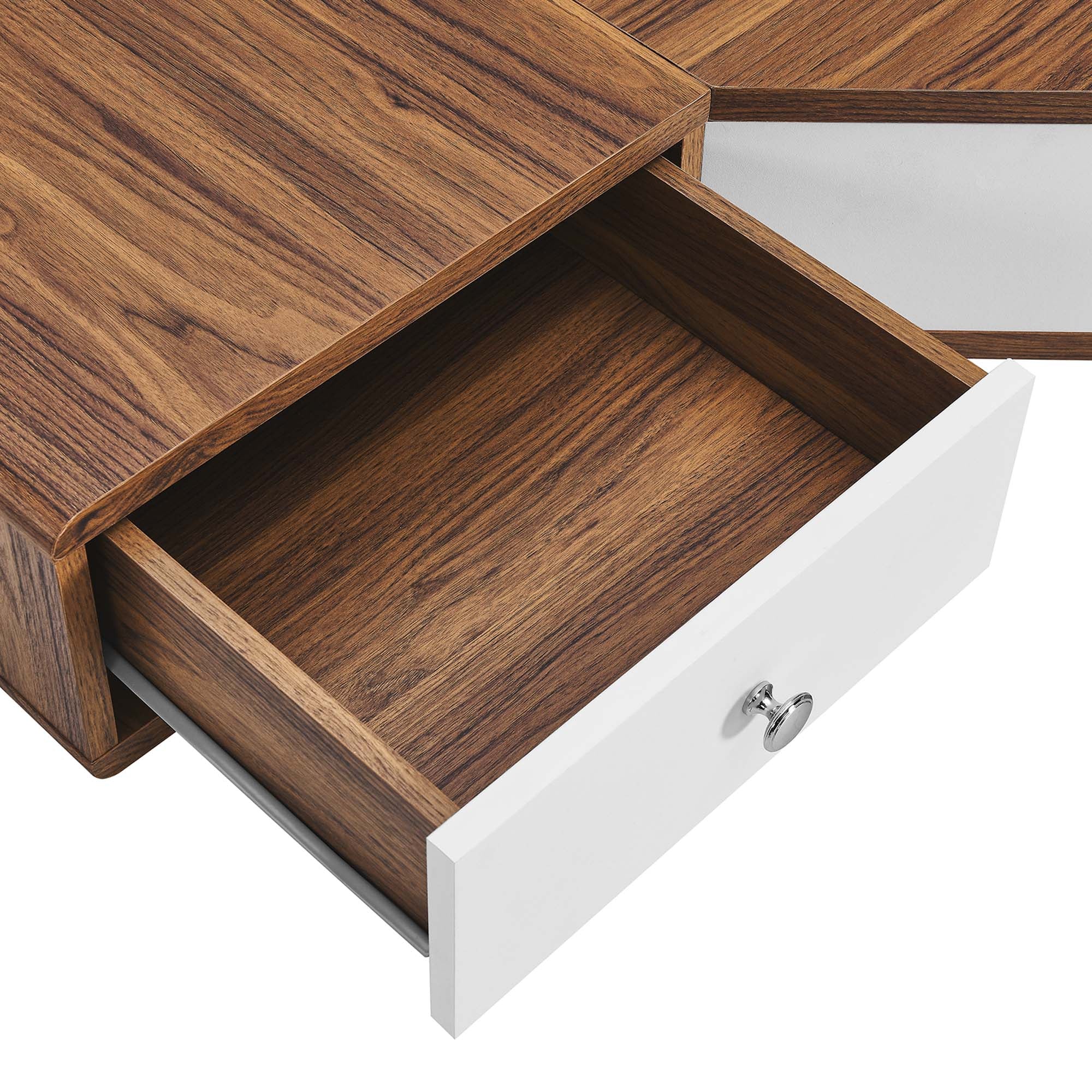 Transmit Wall Mount Corner Walnut Office Desk