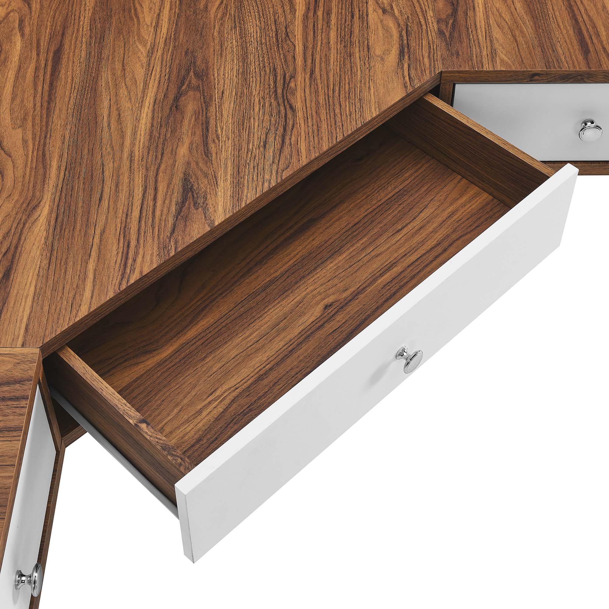 Transmit Wall Mount Corner Walnut Office Desk