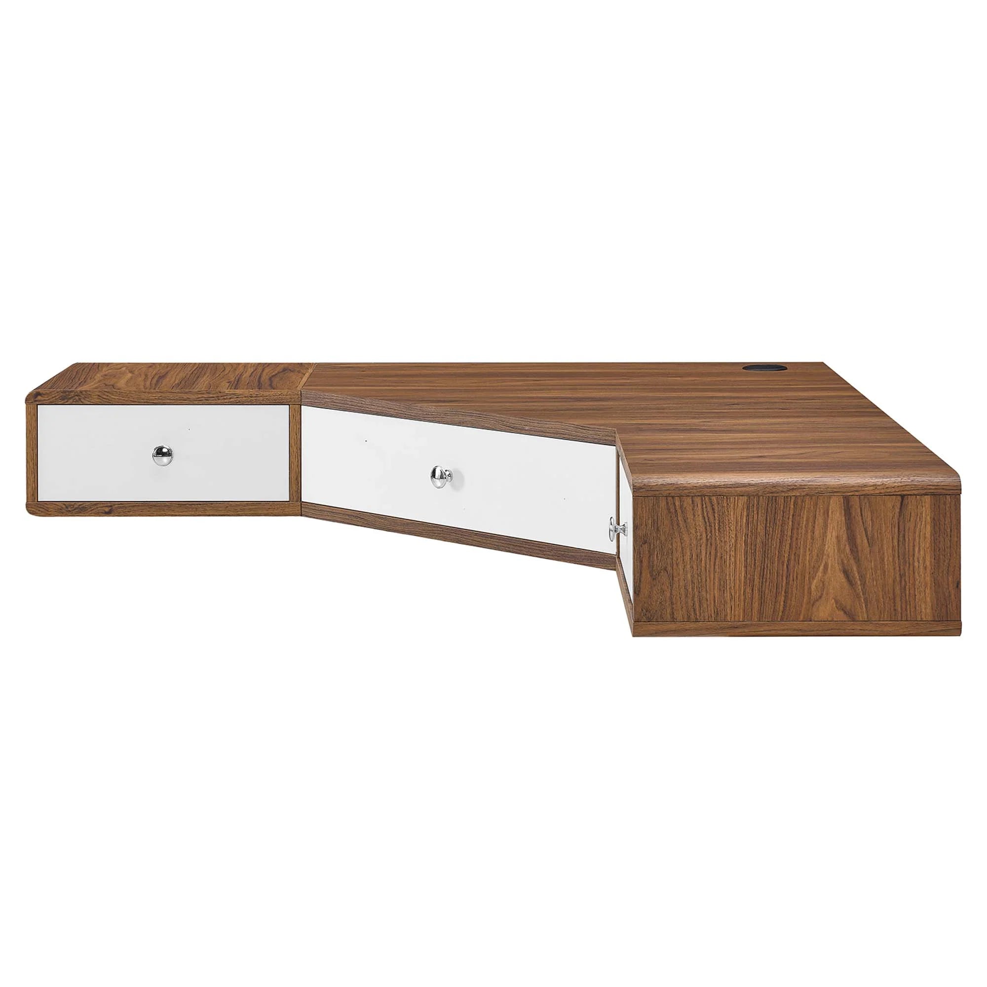 Transmit Wall Mount Corner Walnut Office Desk