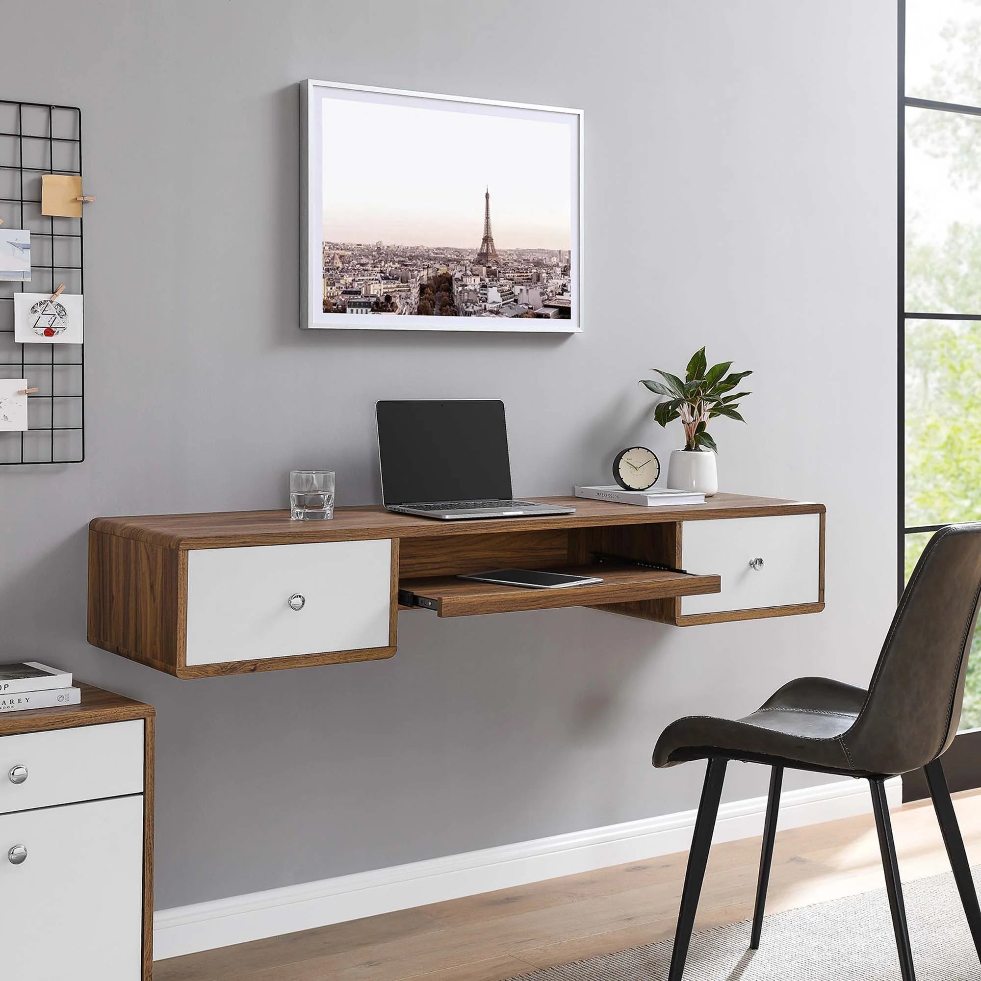 Bureau mural en bois Transmit