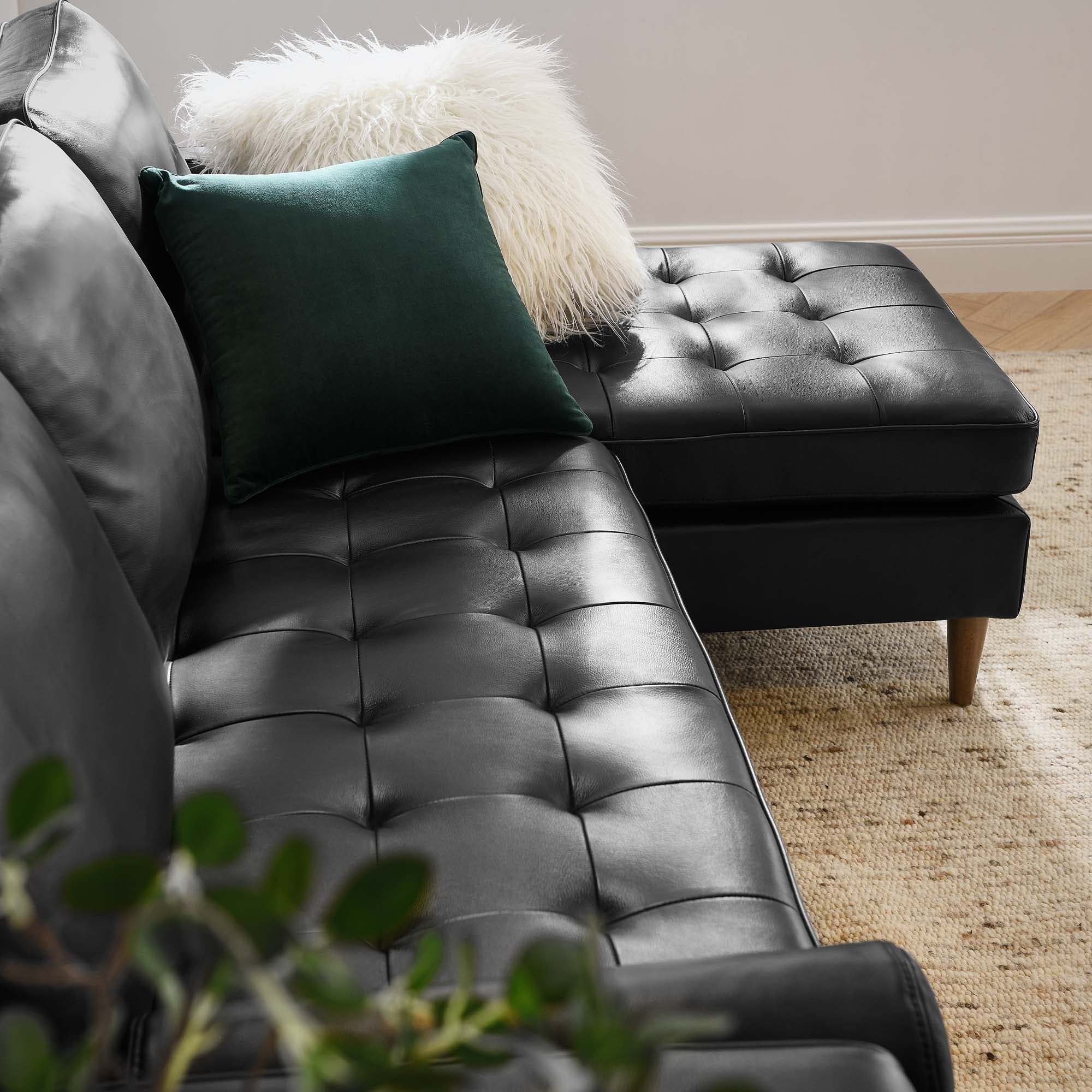 Valour Leather Apartment Sectional Sofa