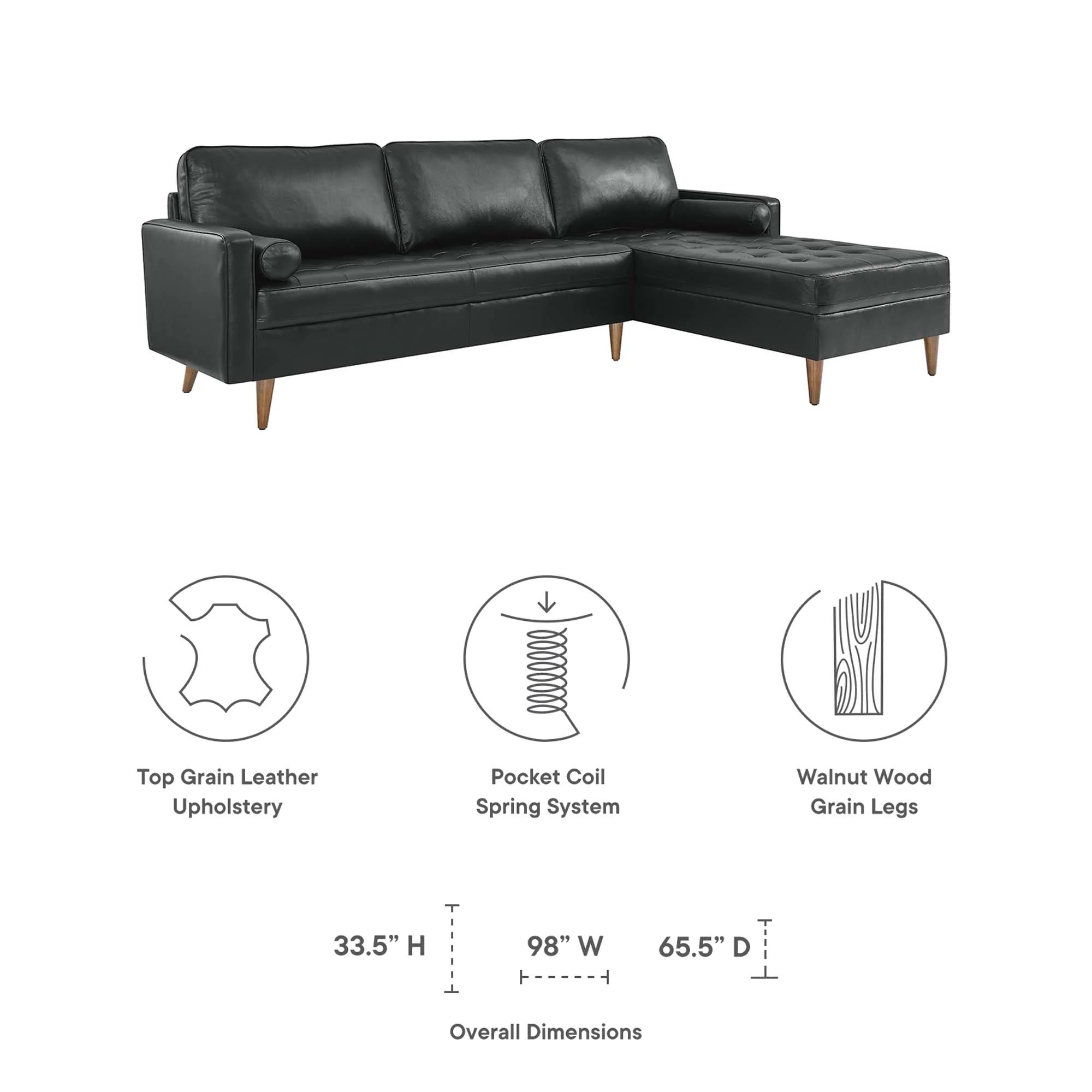 Valour Leather Sectional Sofa