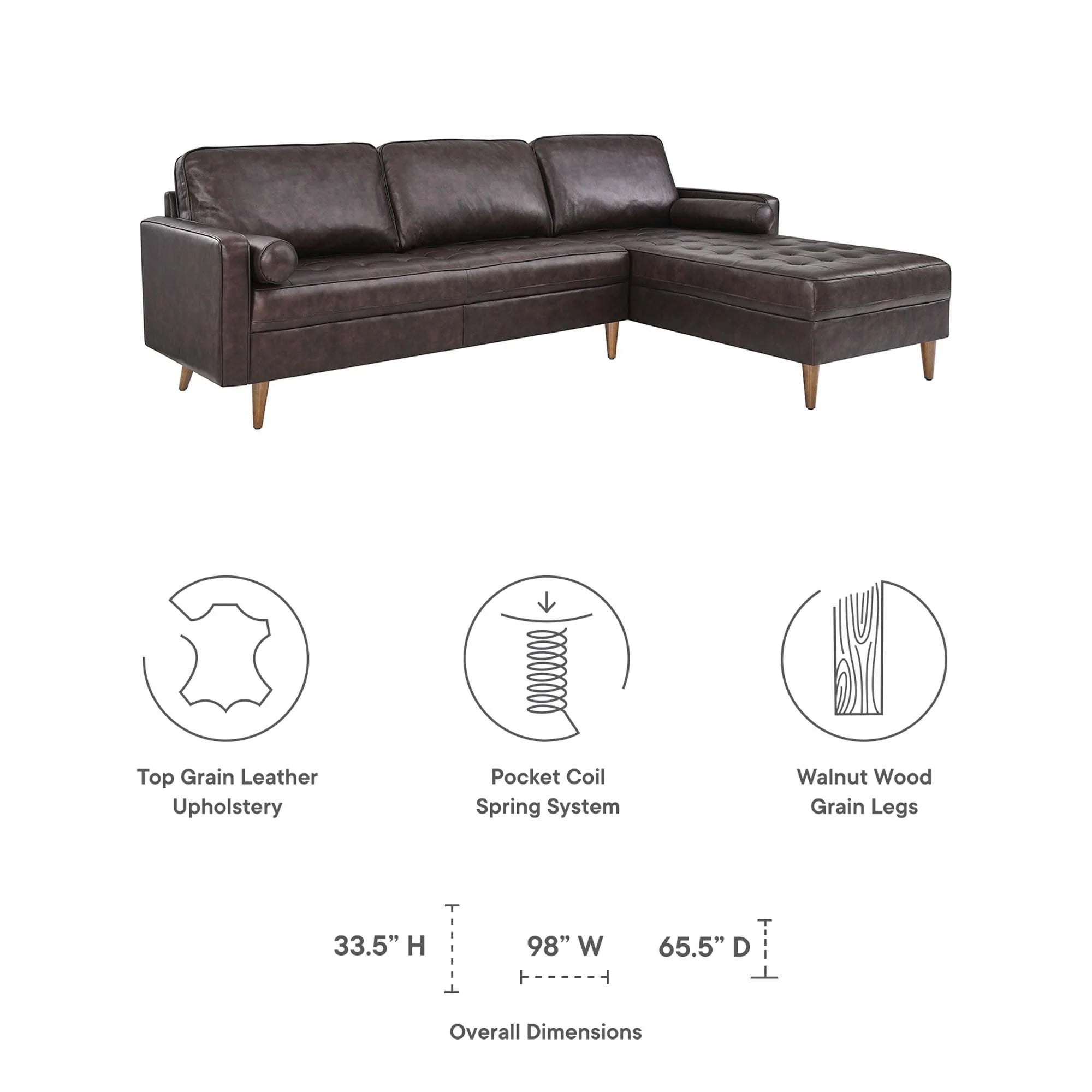 Valour Leather Sectional Sofa