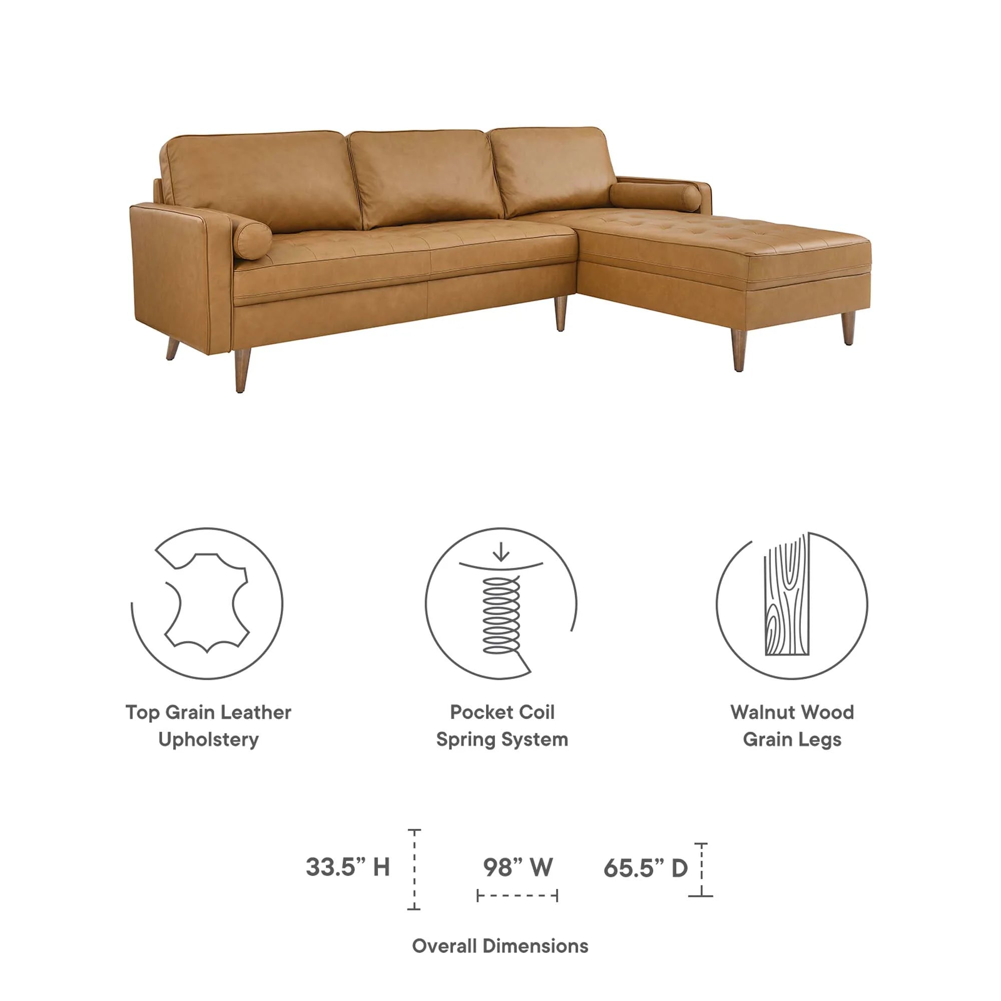 Valour Leather Sectional Sofa