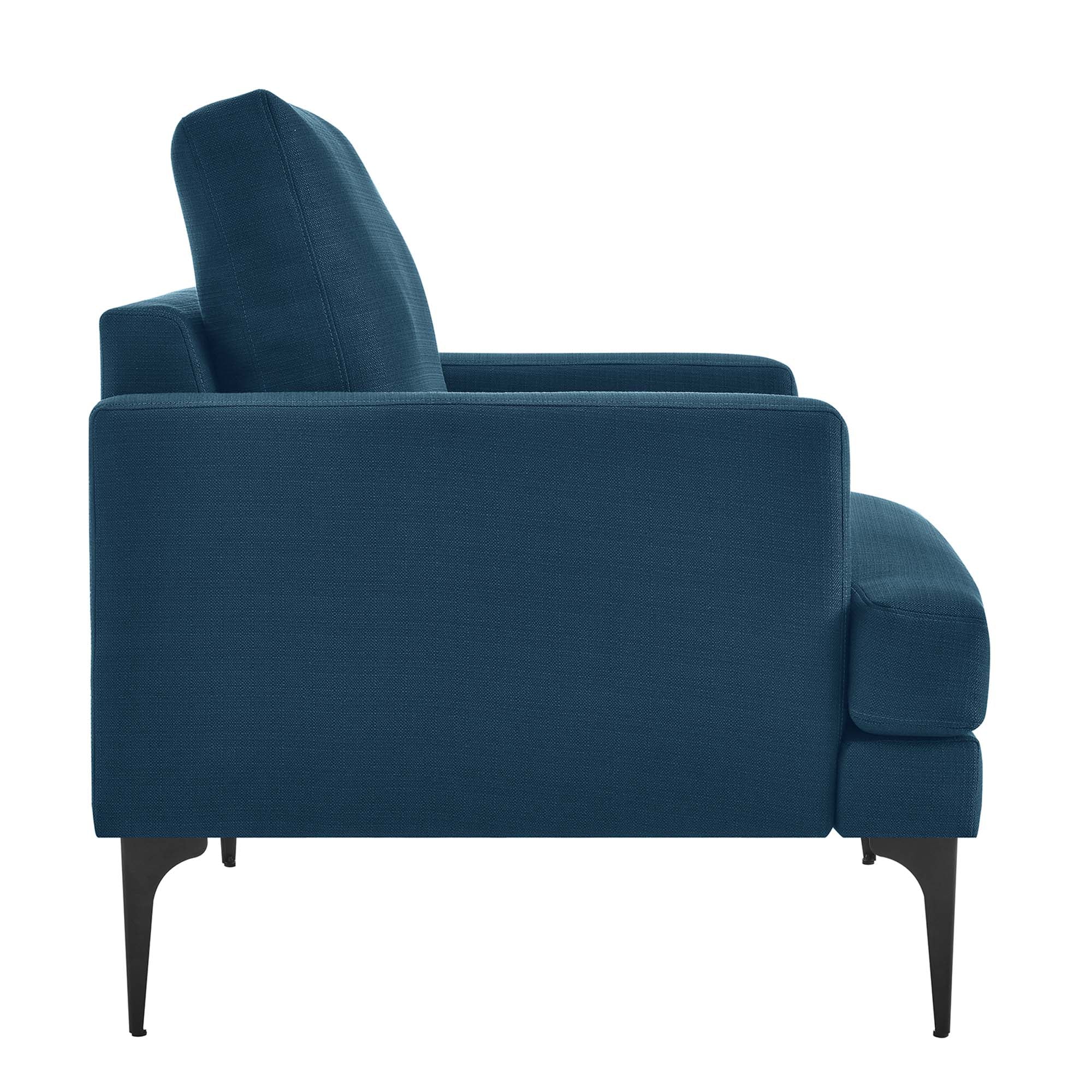 Fauteuil en tissu rembourré Evermore