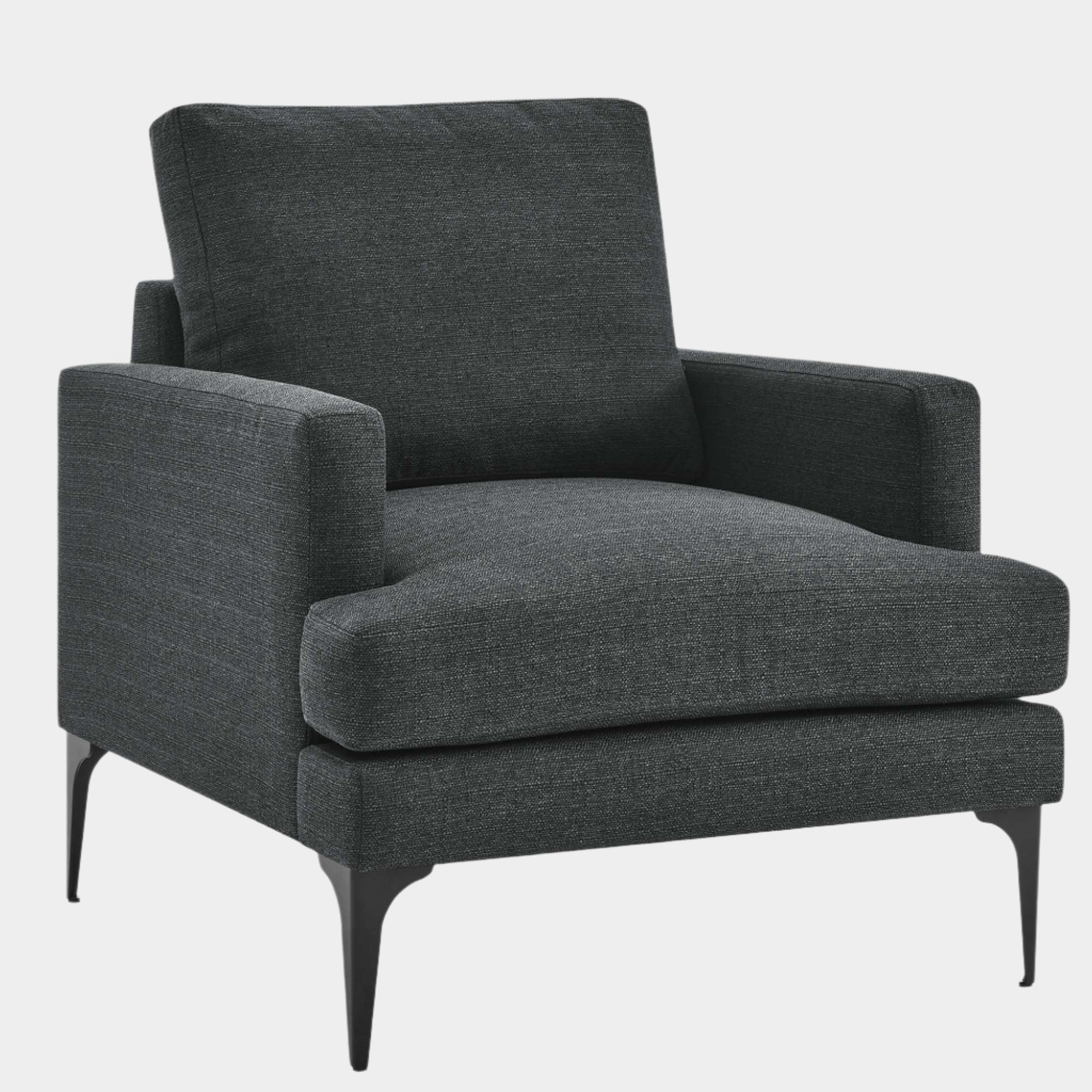 Fauteuil en tissu rembourré Evermore