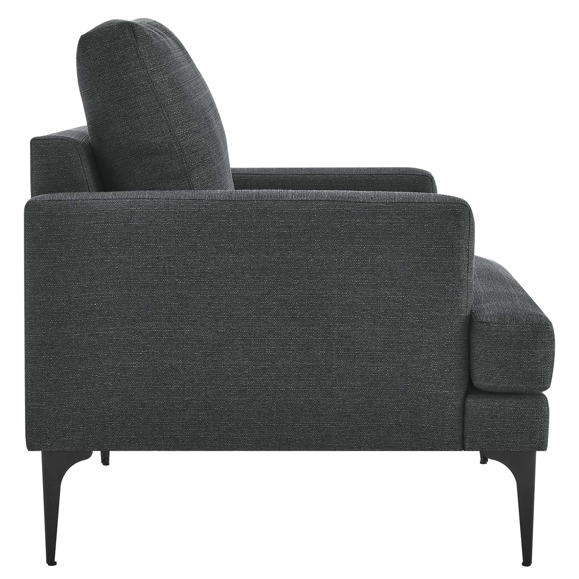 Fauteuil en tissu rembourré Evermore