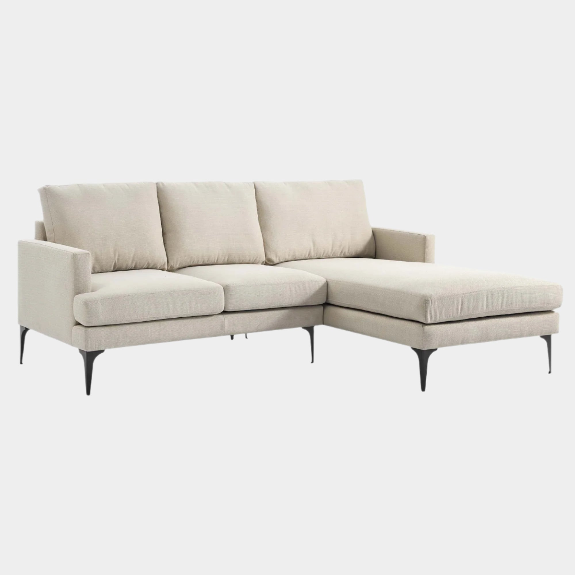 Evermore Right-Facing Upholstered Fabric Sectional Sofa