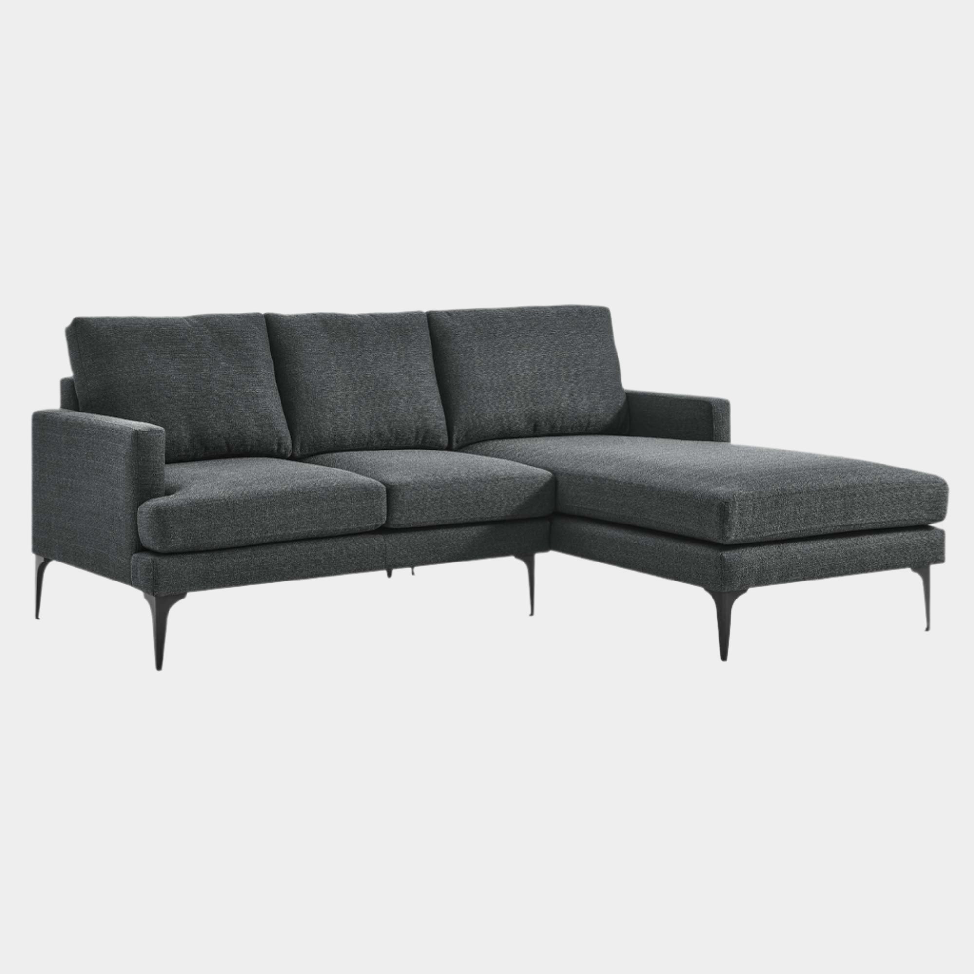 Evermore Right-Facing Upholstered Fabric Sectional Sofa